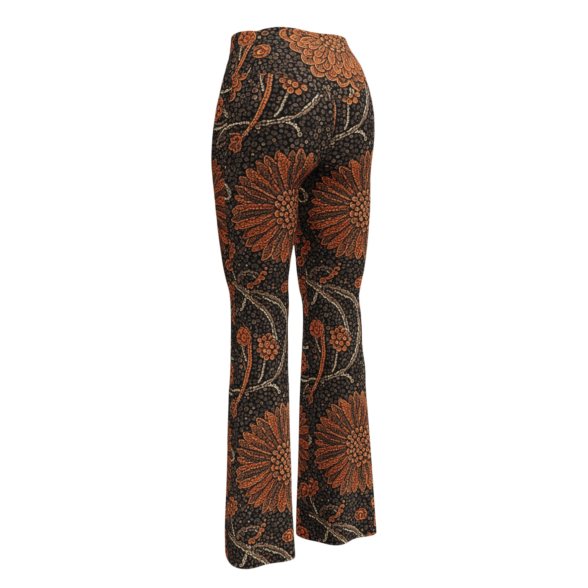 Copper Paillette Baroque Flare Leggings | GearBunch