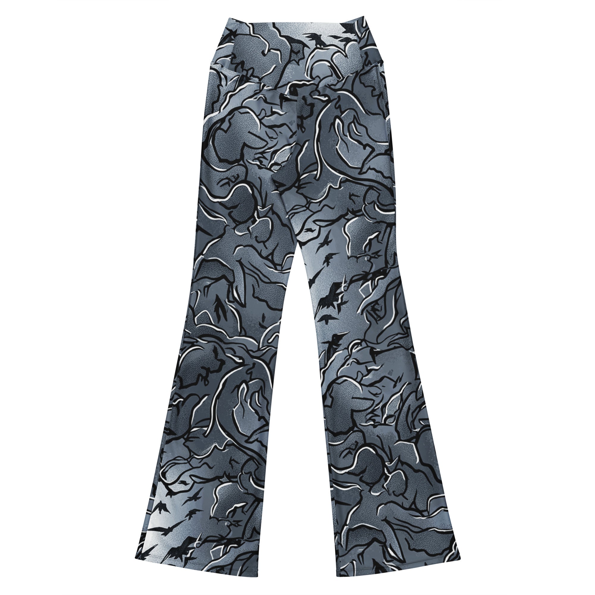 Crow Murmuration Moonlit Flare Leggings | GearBunch