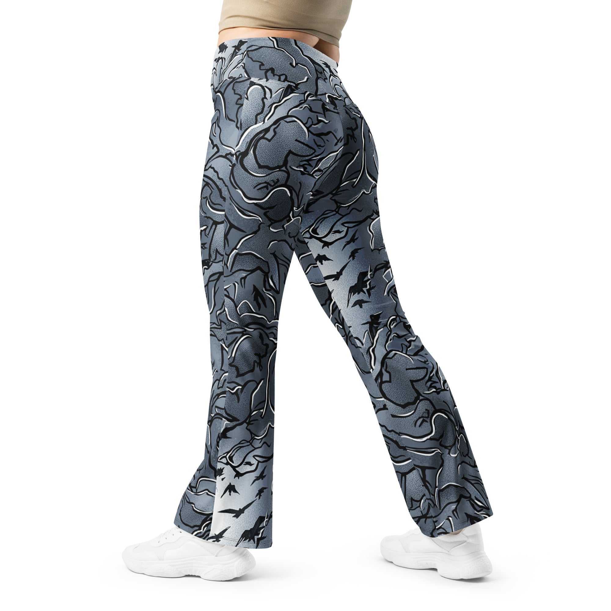 Crow Murmuration Moonlit Flare Leggings | GearBunch
