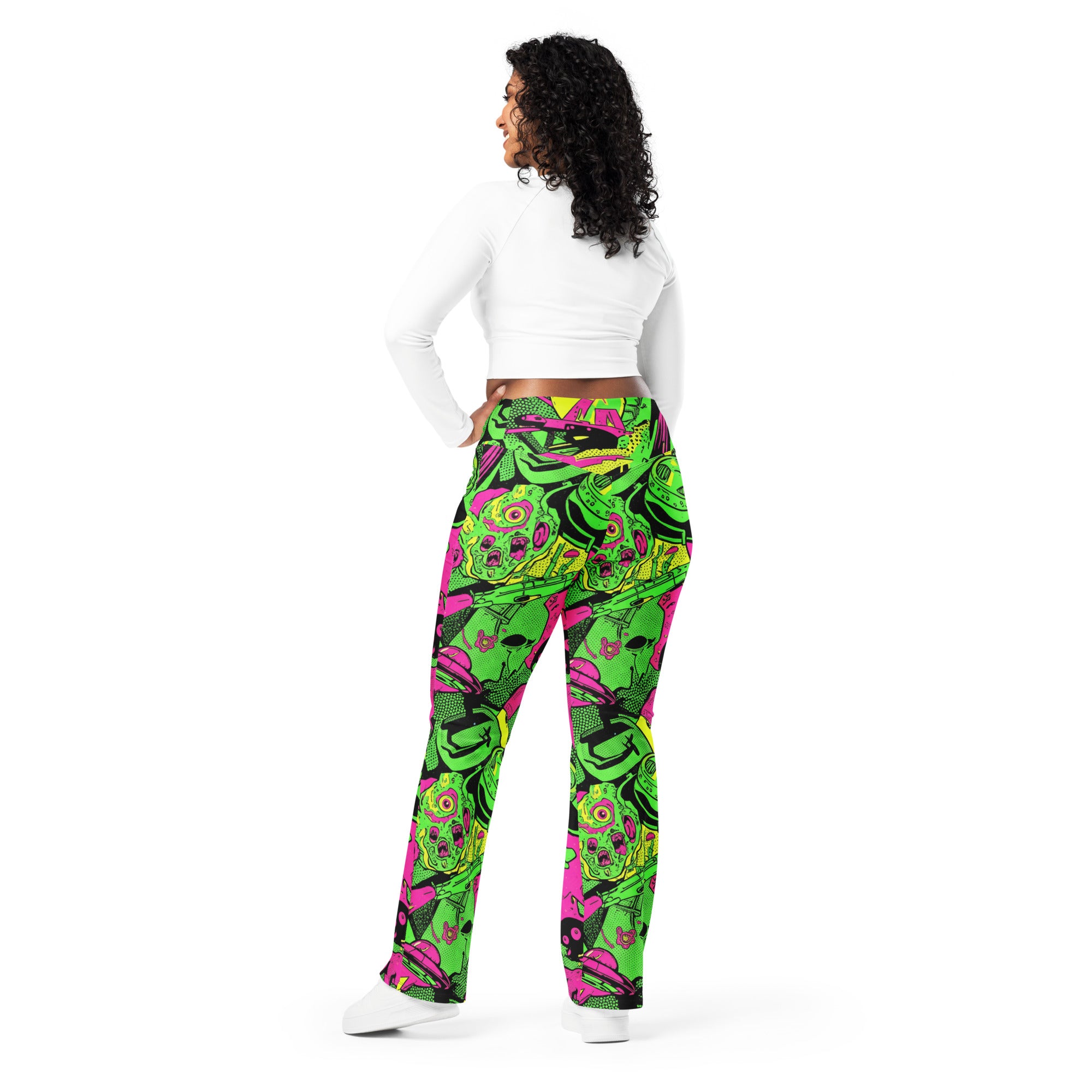 Drive-In Horror B-Movie Flare Leggings | GearBunch