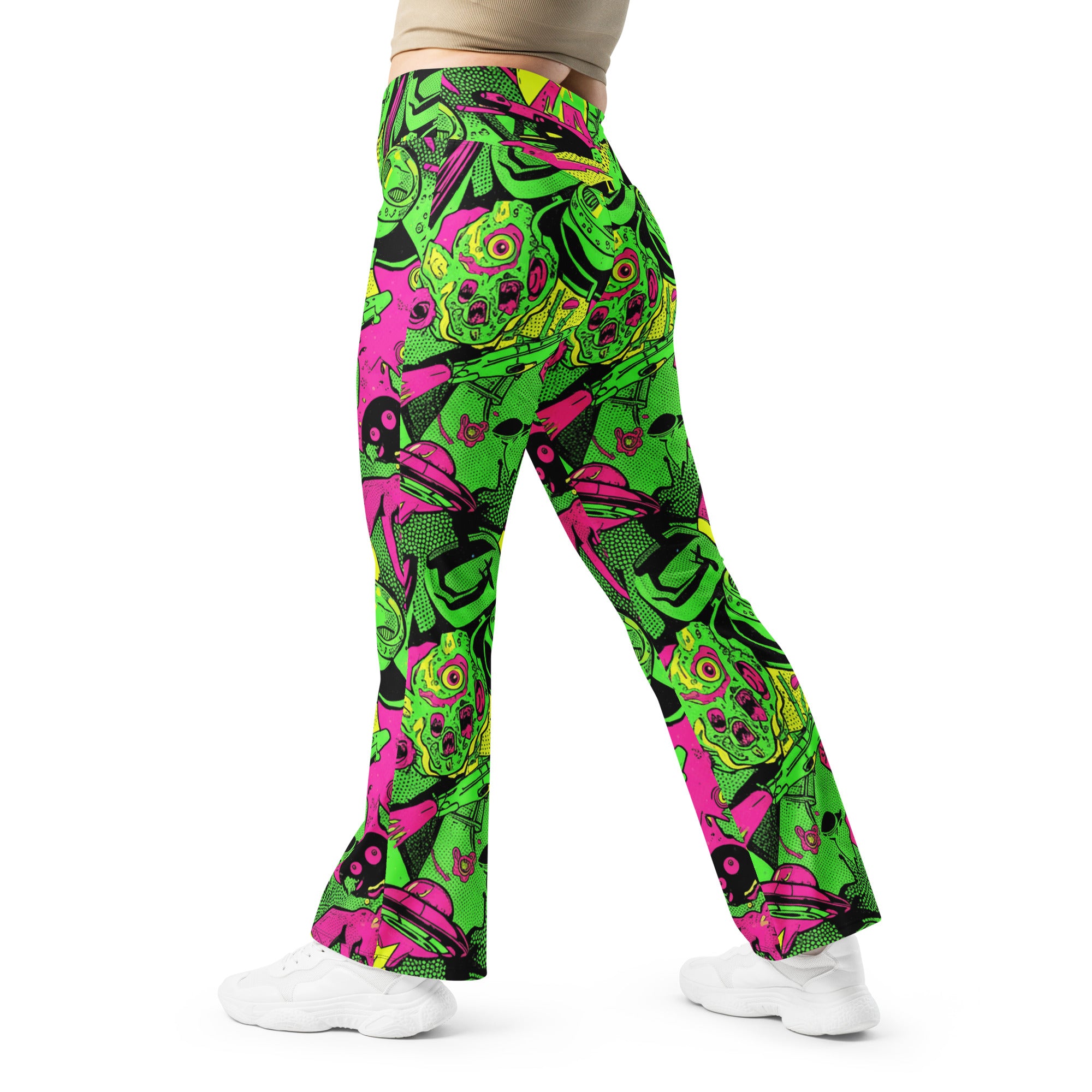 Drive-In Horror B-Movie Flare Leggings | GearBunch