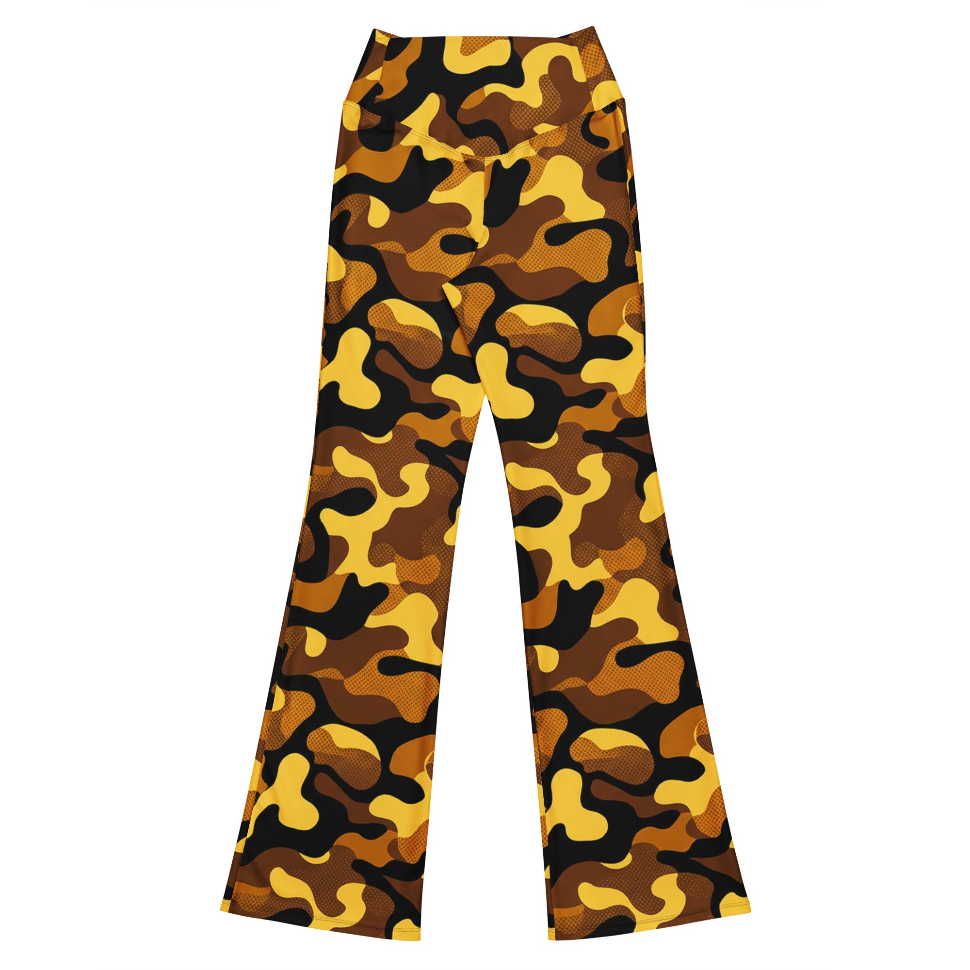 Gold Camo Flare Leggings | GearBunch