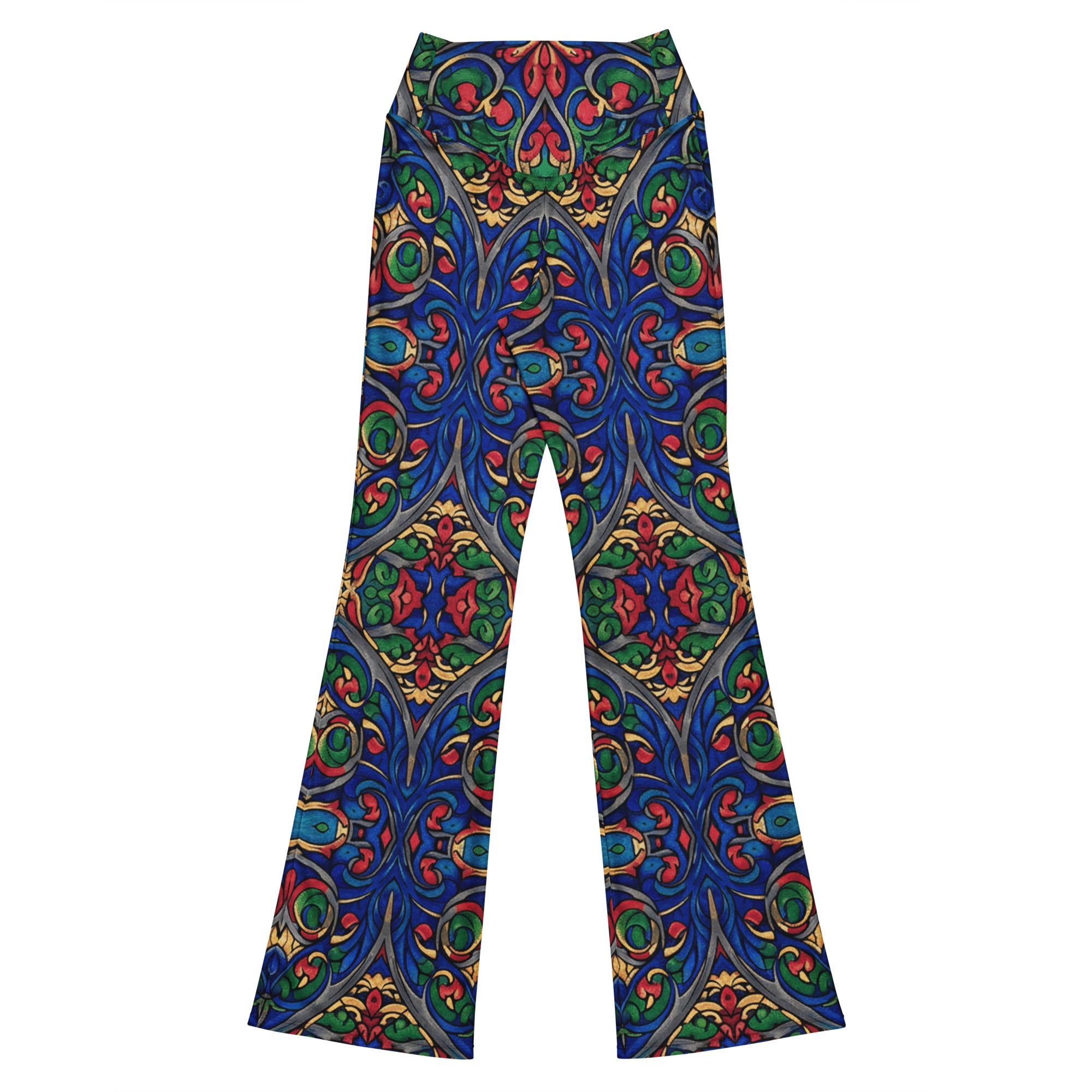 Gothic Cathedral Stained Glass Flare Leggings | GearBunch
