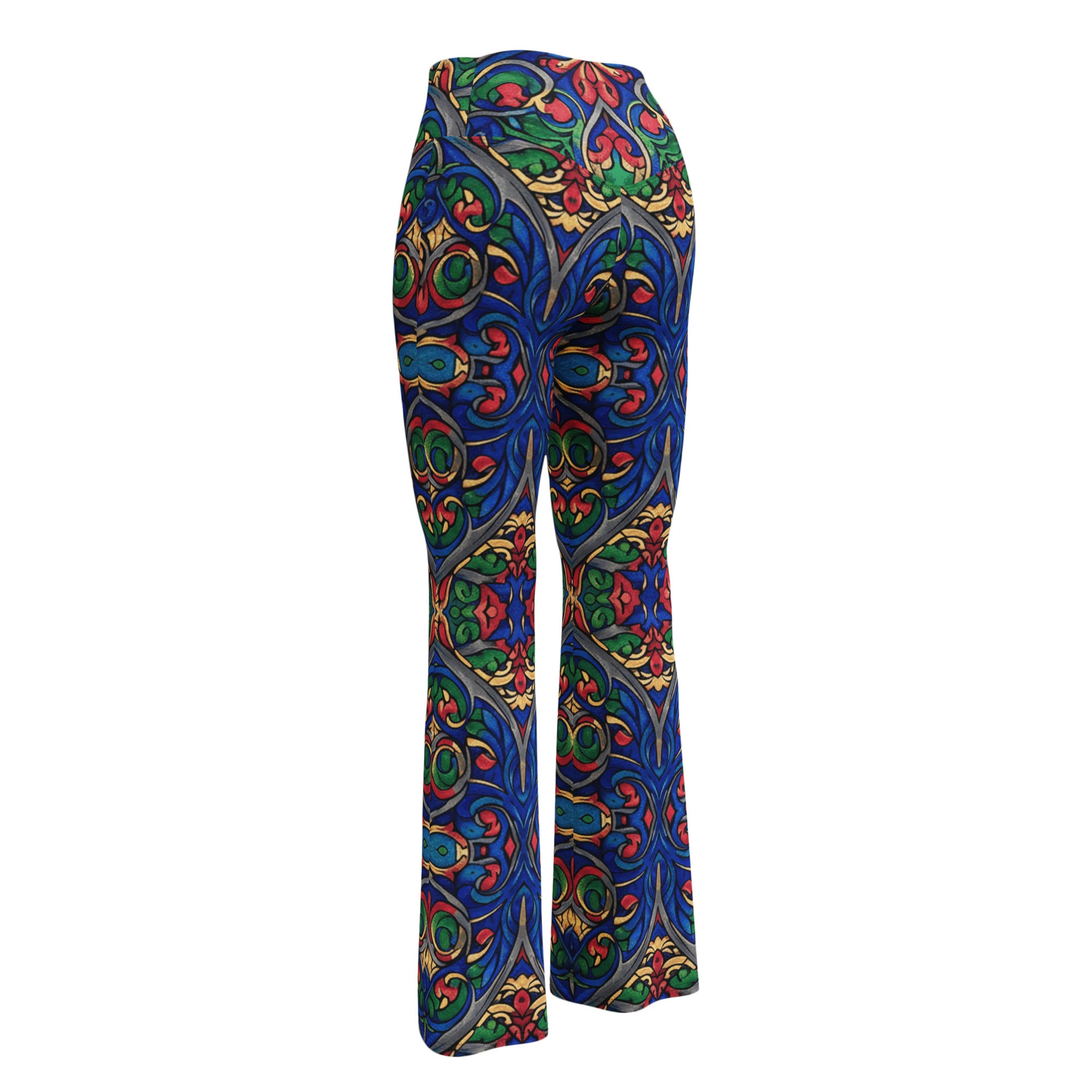 Gothic Cathedral Stained Glass Flare Leggings | GearBunch