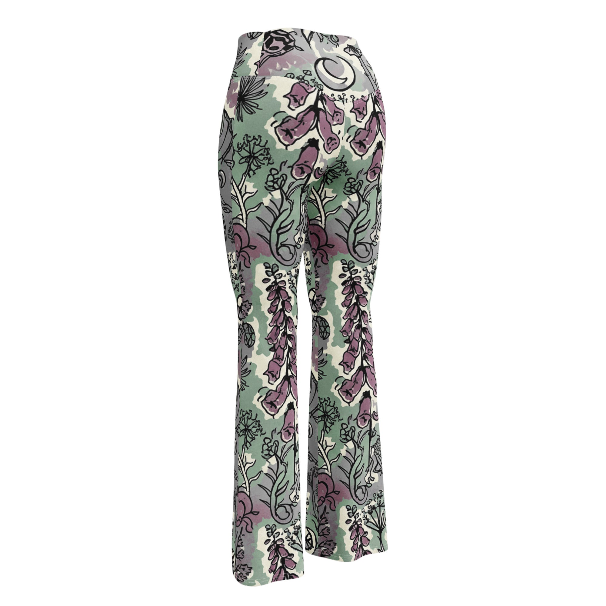 Hemlock and Foxglove Goth Flare Leggings | GearBunch
