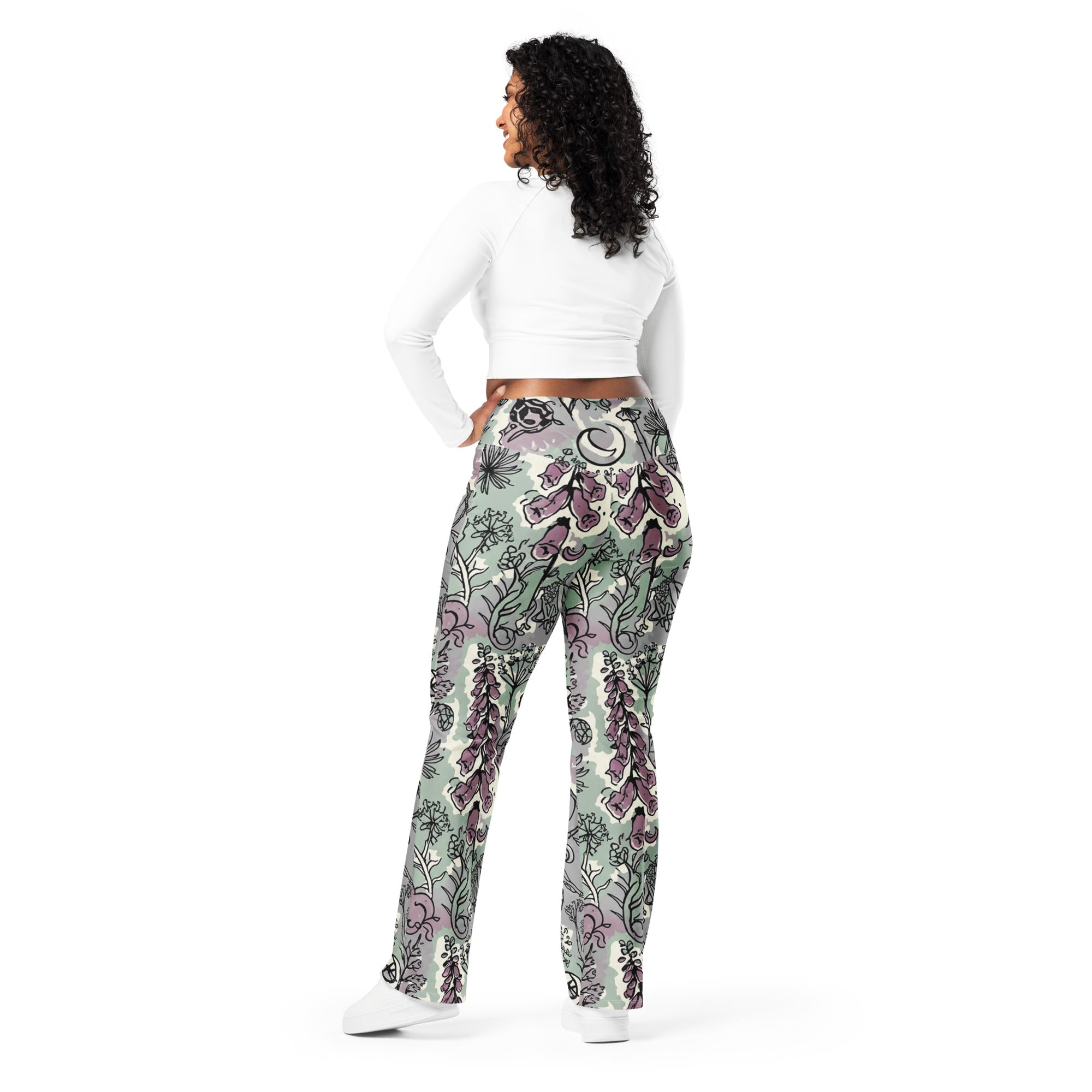 Hemlock and Foxglove Goth Flare Leggings | GearBunch