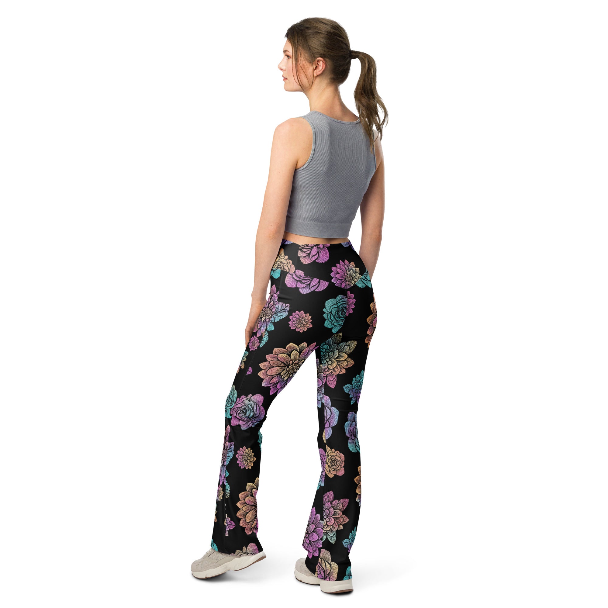 Holographic Paillette Fantasy Flare Leggings | GearBunch