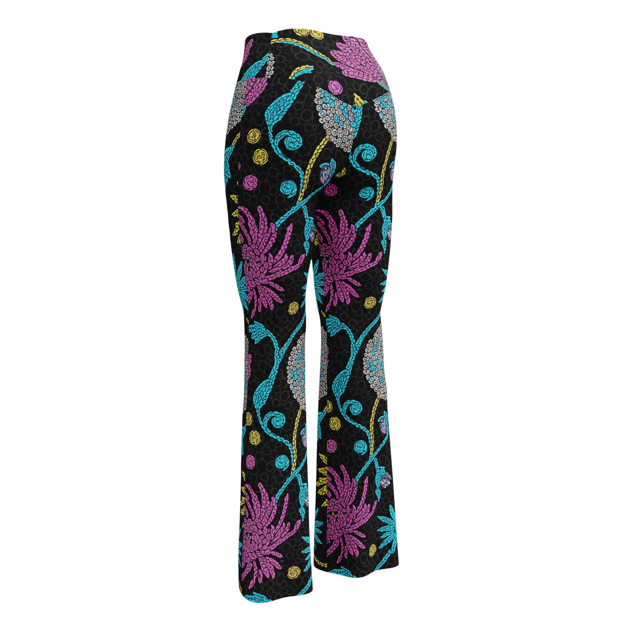 Holographic Paillette Maximalist Flare Leggings | GearBunch