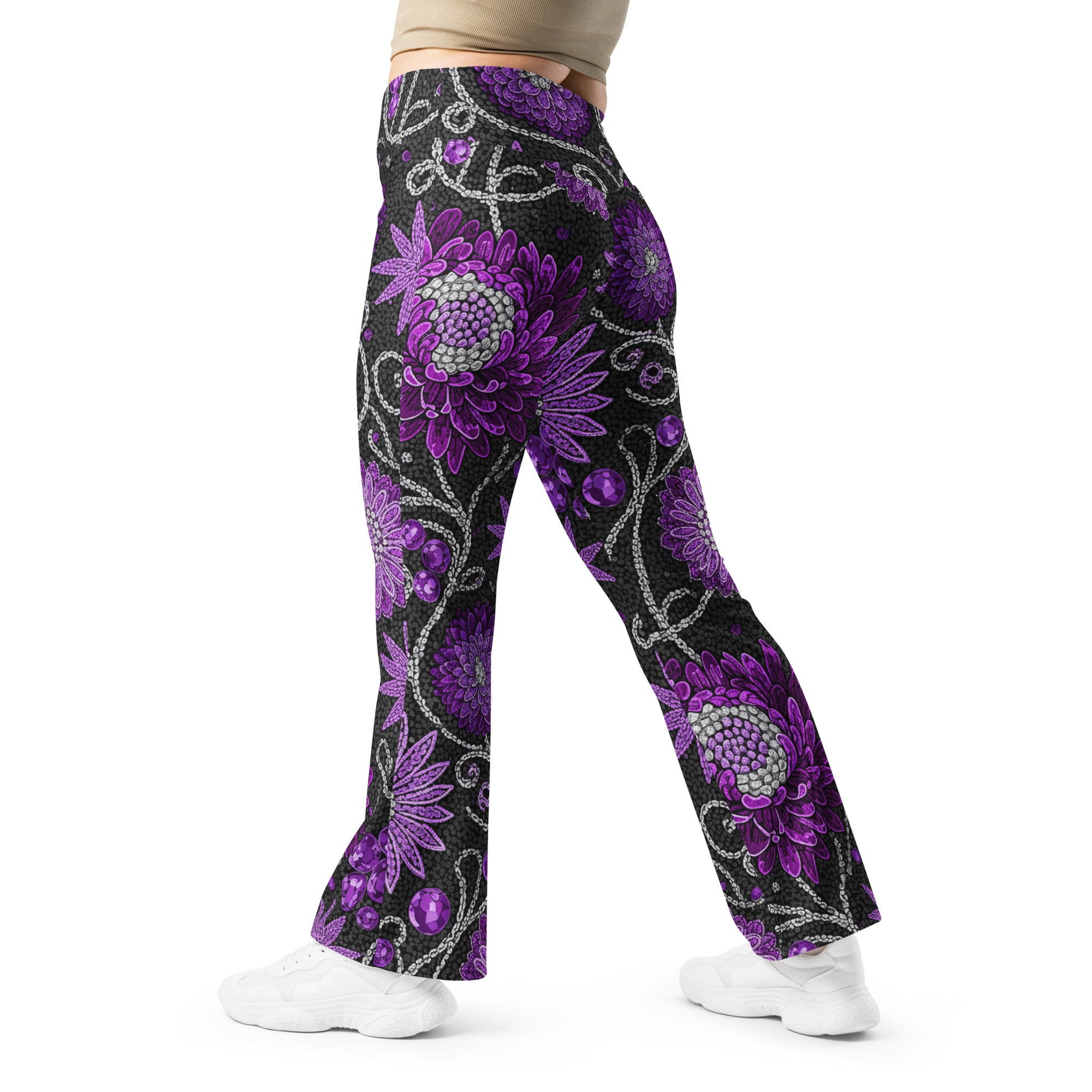 Lush Jewel Orchid Flare Leggings | GearBunch