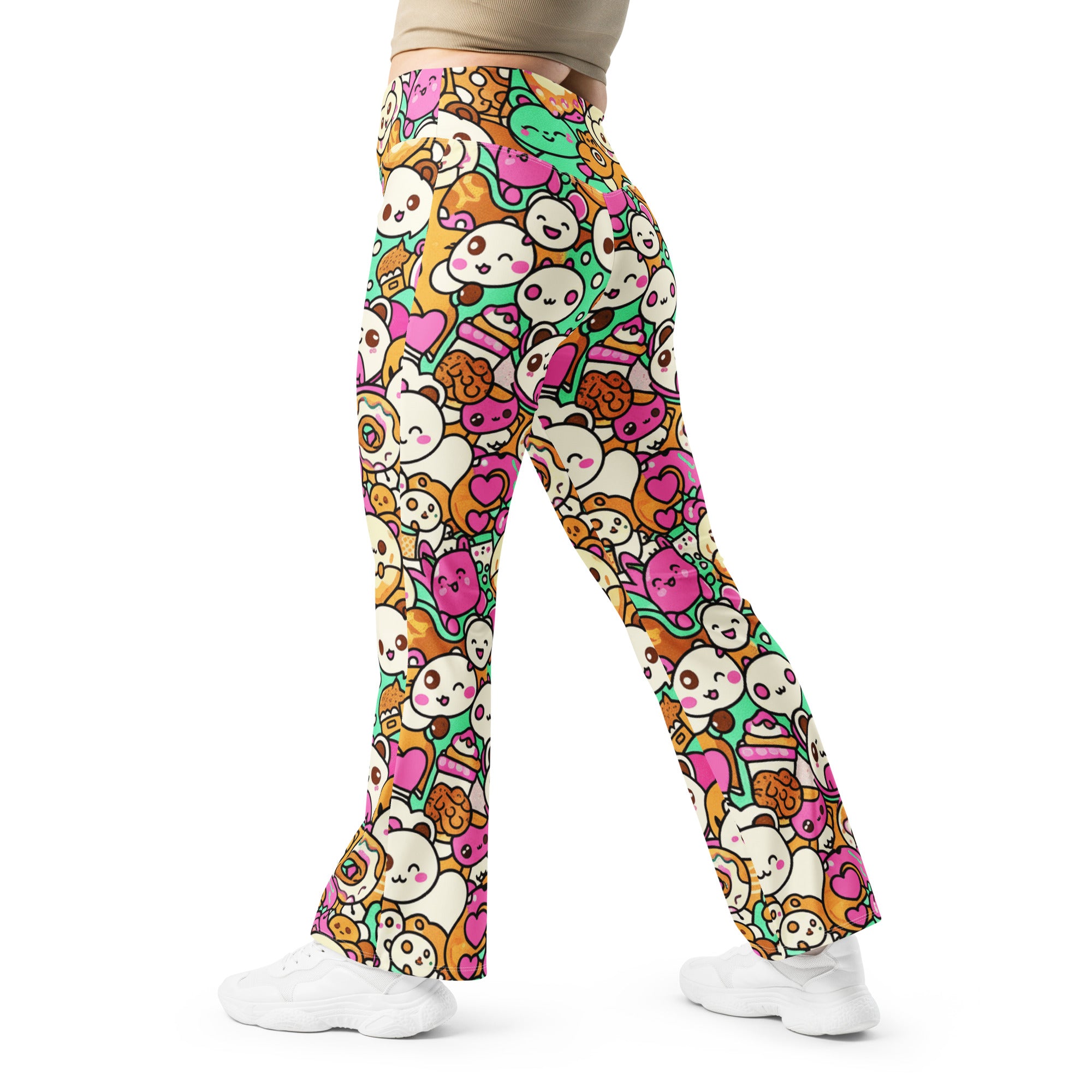 Kawaii Coffee Break Flare Leggings | GearBunch