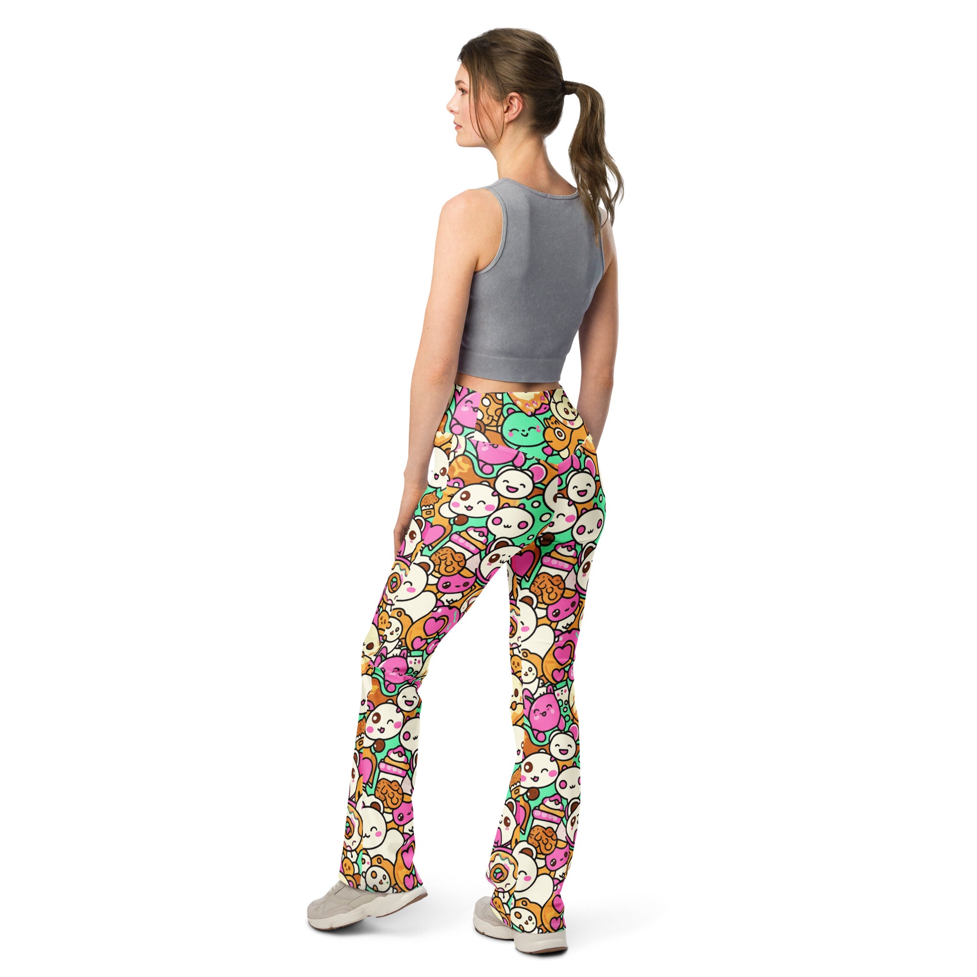 Kawaii Coffee Break Flare Leggings | GearBunch