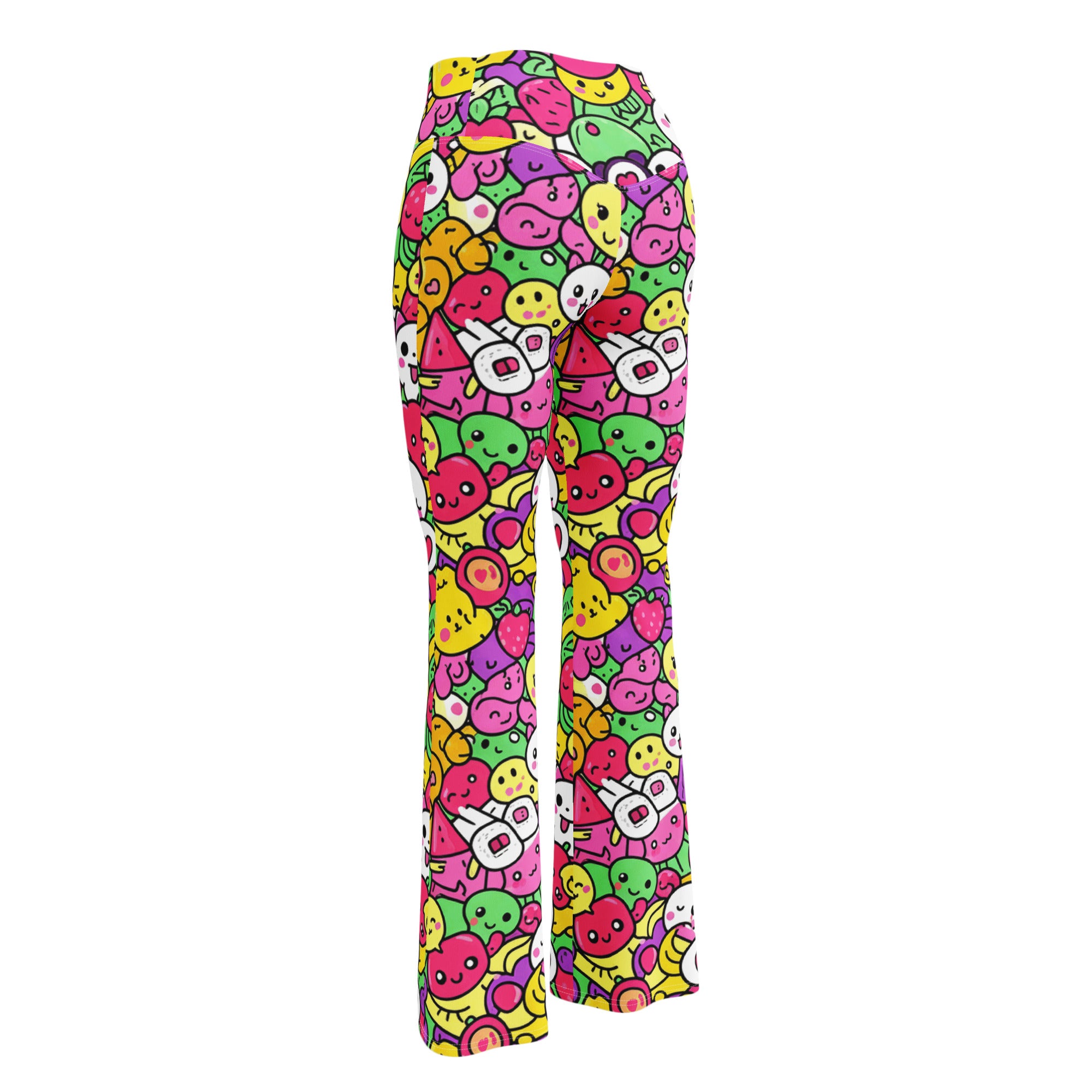 Kawaii Fruit Salad Flare Leggings | GearBunch