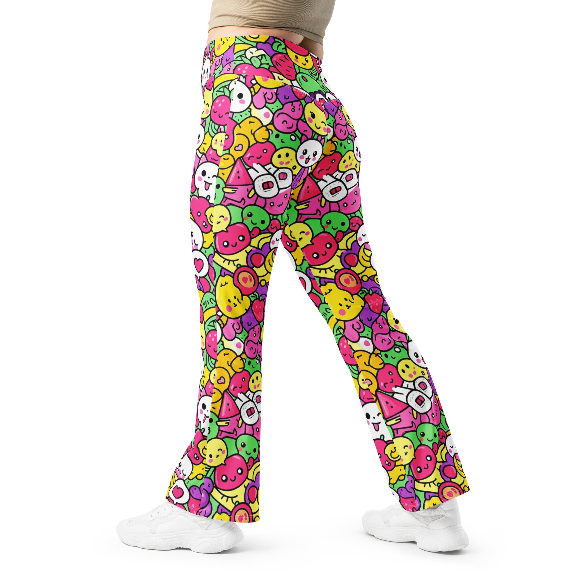 Kawaii Fruit Salad Flare Leggings | GearBunch