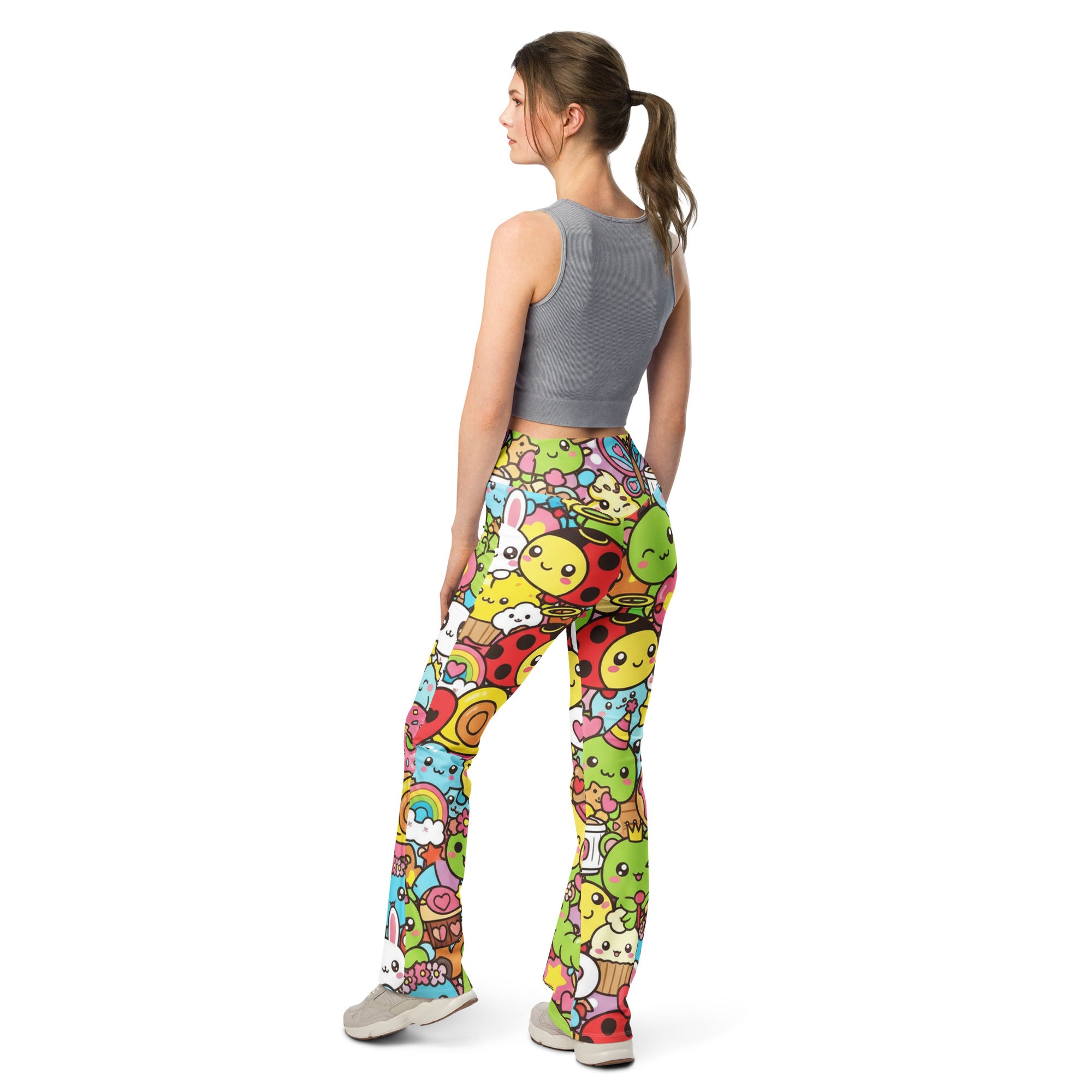Kawaii Garden Bugs Flare Leggings | GearBunch