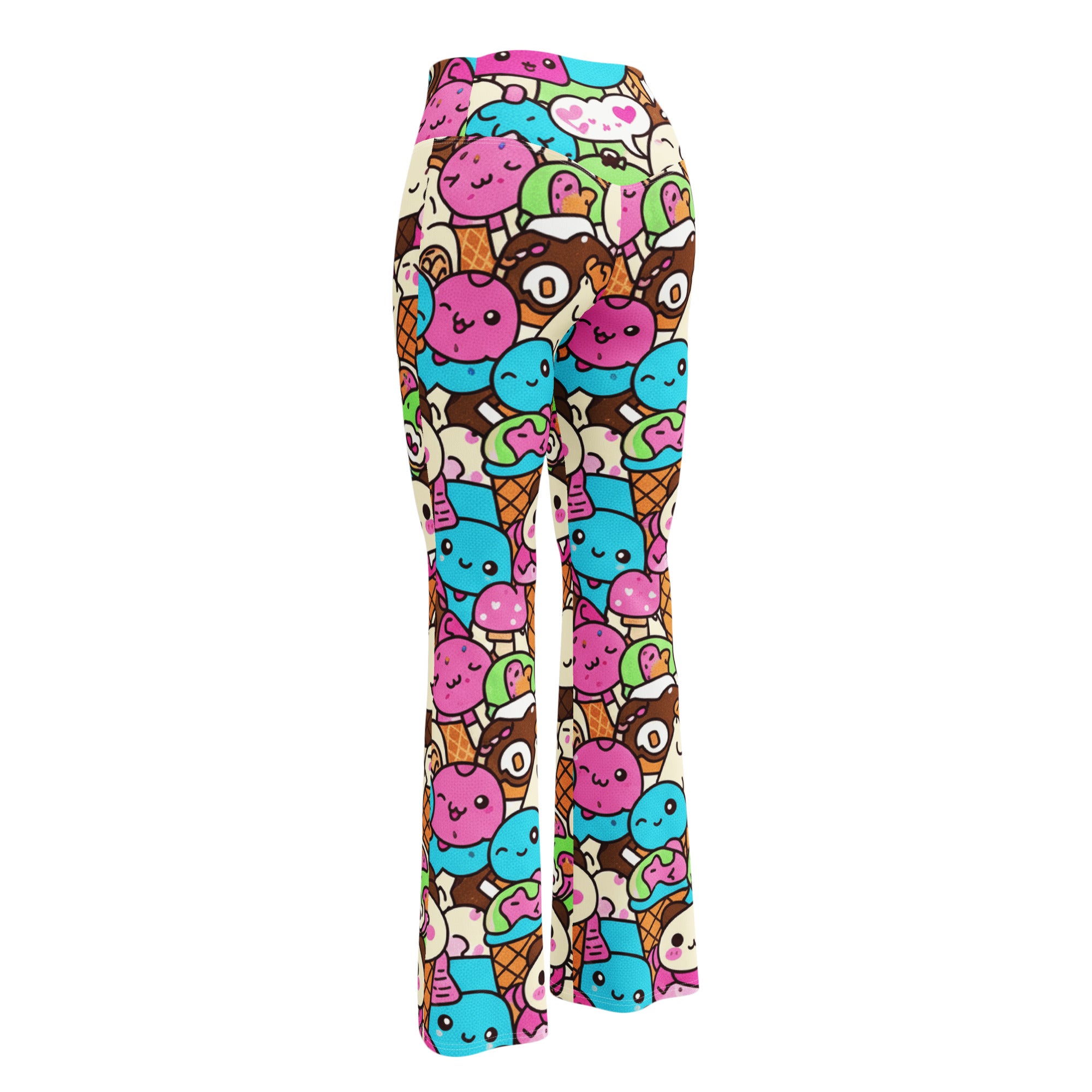 Kawaii Ice Cream Dream Flare Leggings | GearBunch