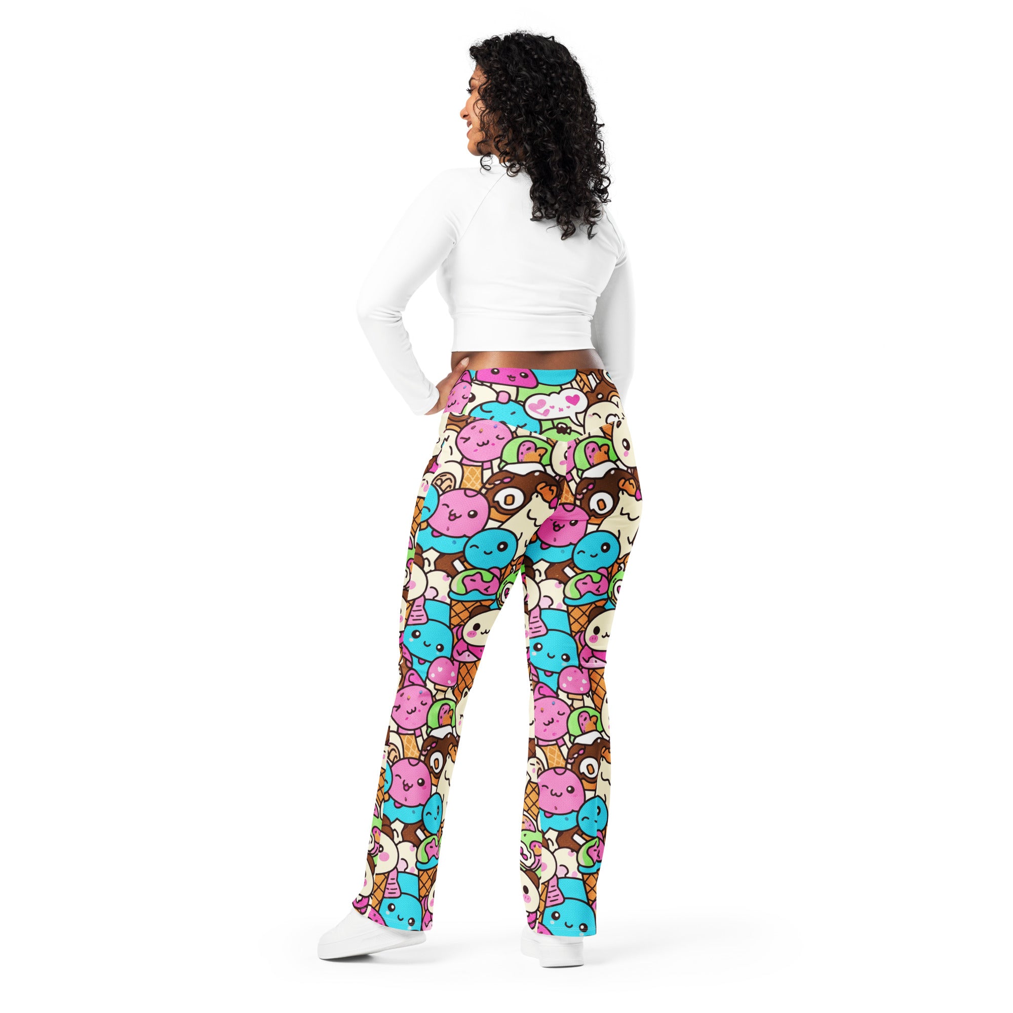 Kawaii Ice Cream Dream Flare Leggings | GearBunch