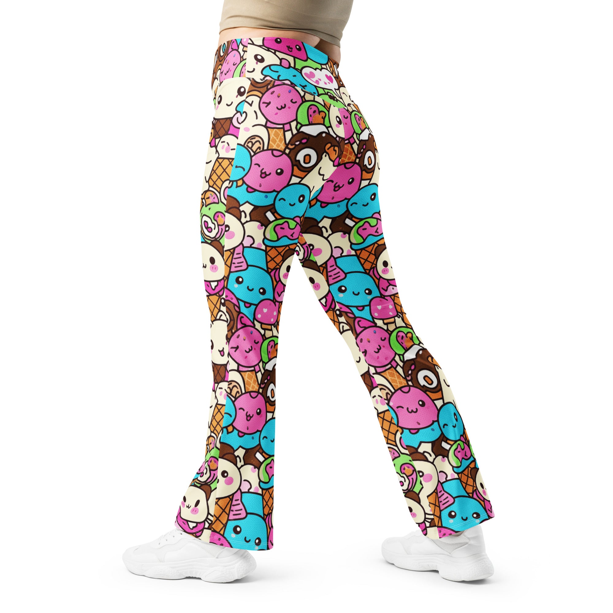 Kawaii Ice Cream Dream Flare Leggings | GearBunch