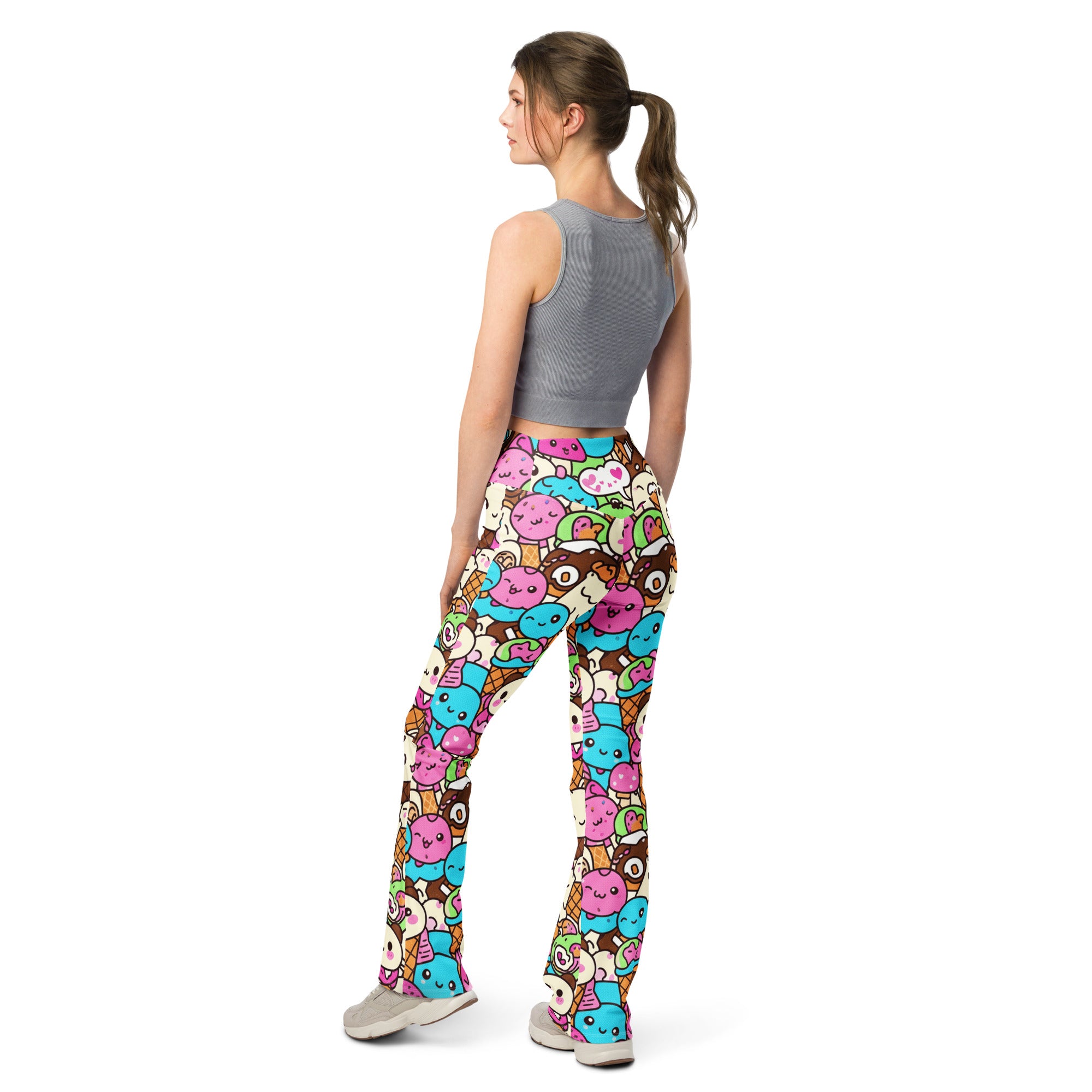 Kawaii Ice Cream Dream Flare Leggings | GearBunch