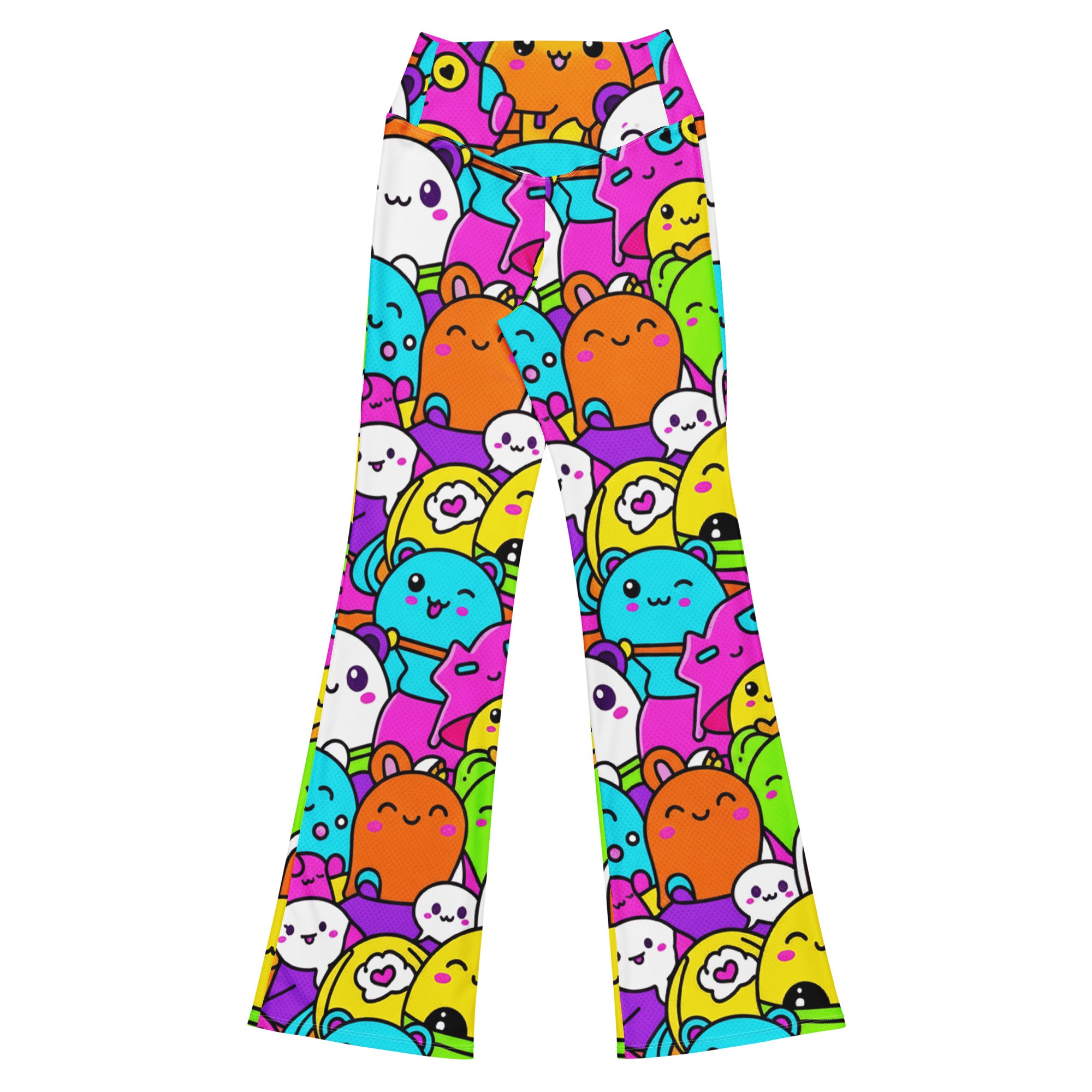 Kawaii Monster Pals Flare Leggings | GearBunch