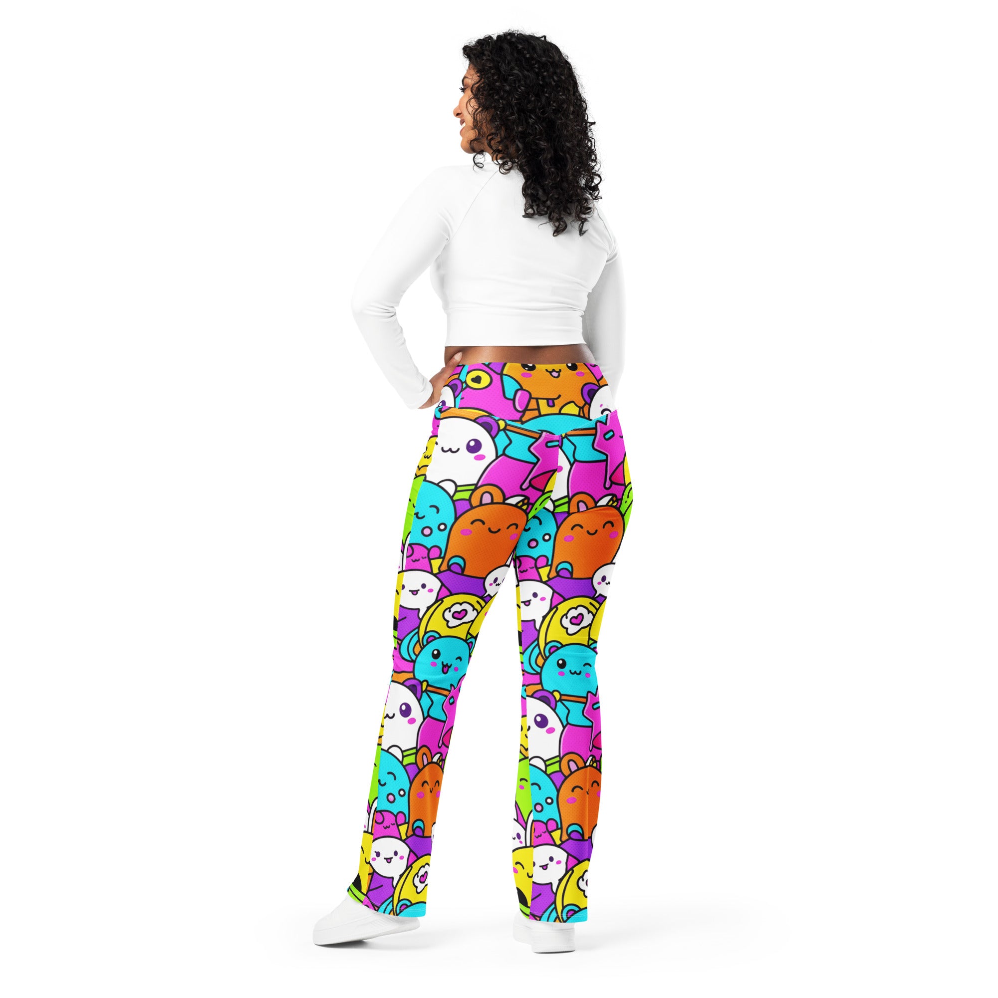 Kawaii Monster Pals Flare Leggings | GearBunch