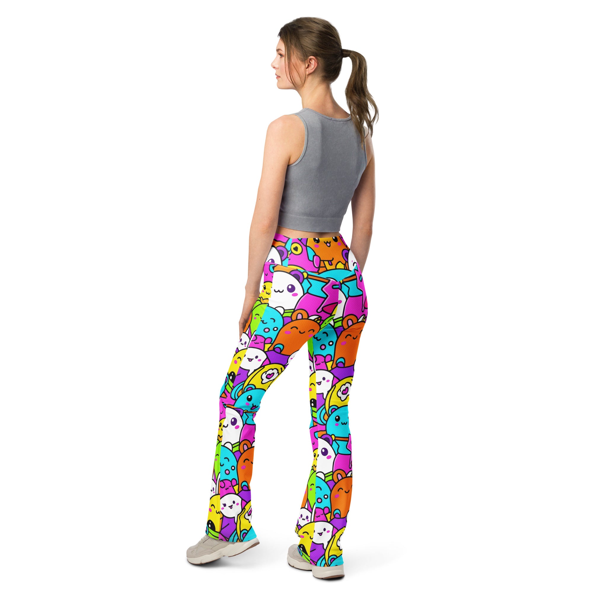 Kawaii Monster Pals Flare Leggings | GearBunch