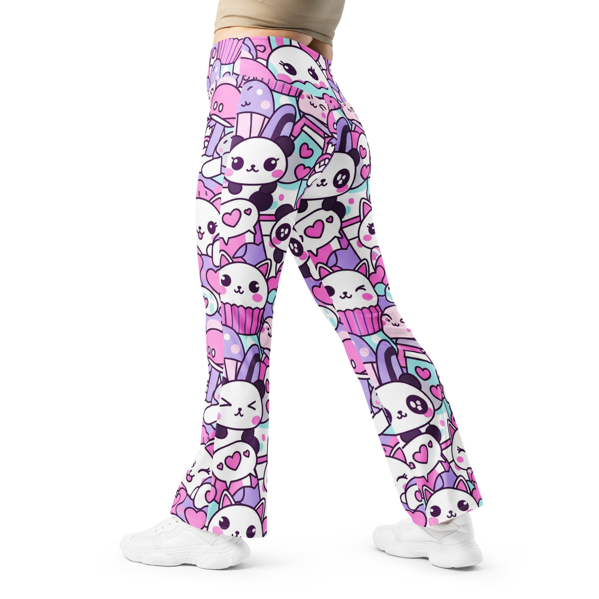 Kawaii Pastel Goth Flare Leggings | GearBunch