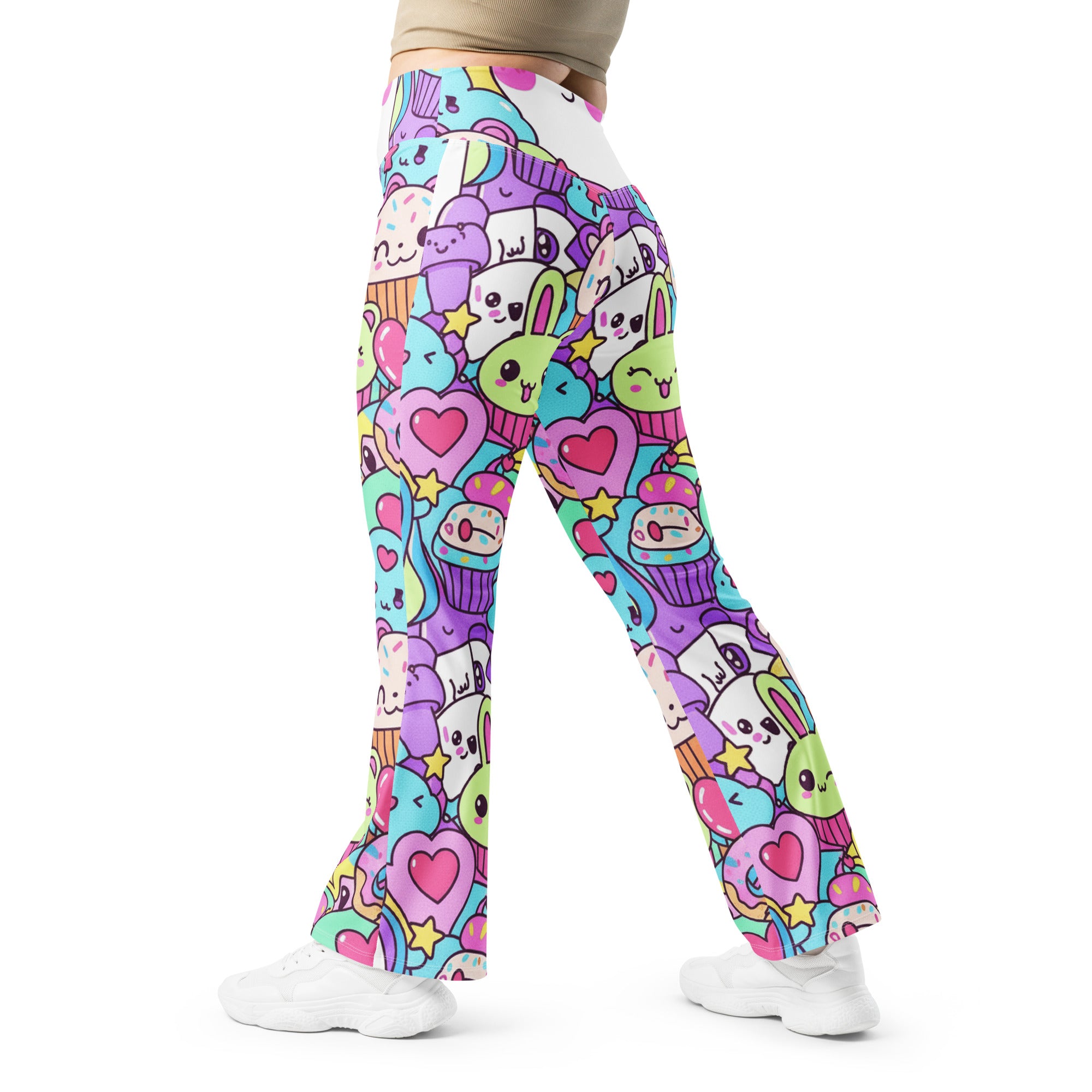 Kawaii Rainbow Unicorn Flare Leggings | GearBunch
