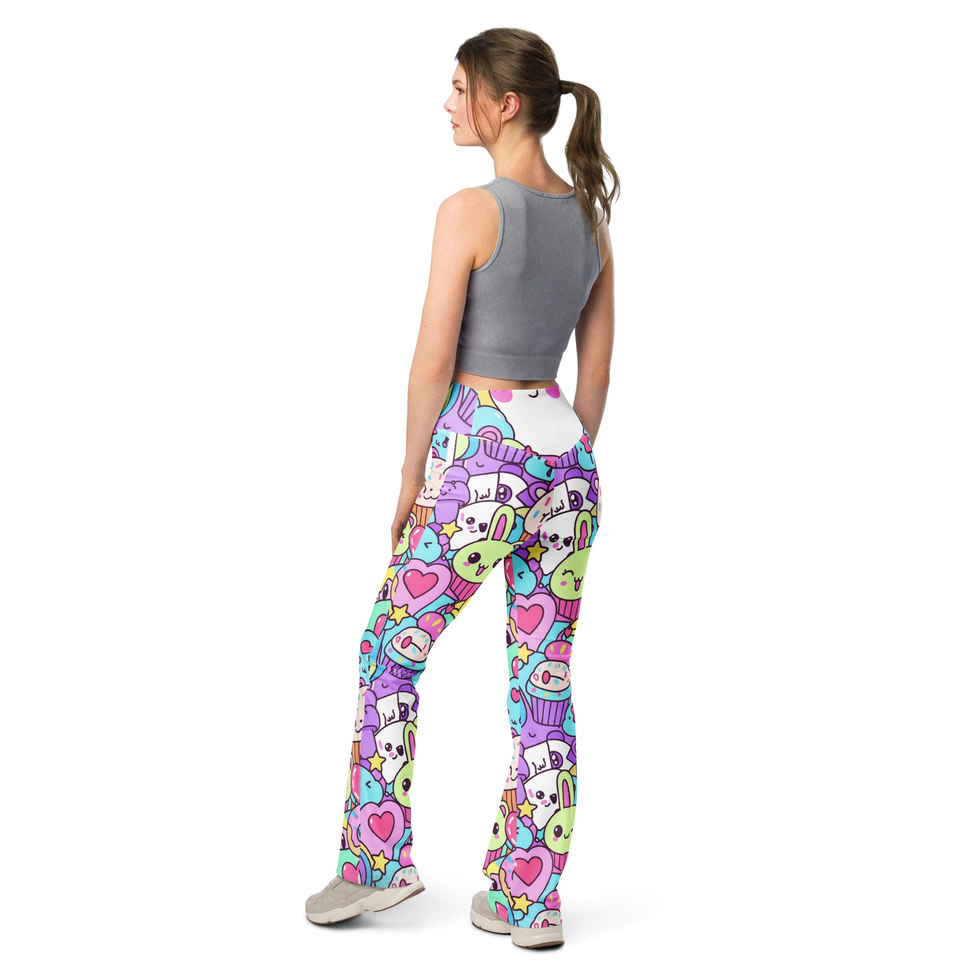 Kawaii Rainbow Unicorn Flare Leggings | GearBunch