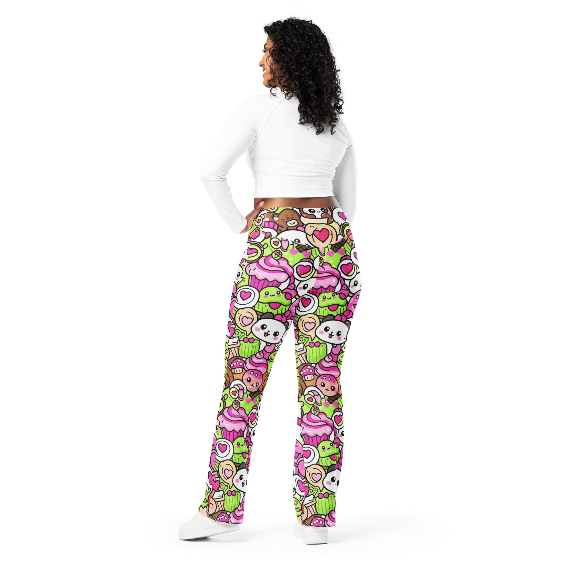 Kawaii Sakura Picnic Flare Leggings | GearBunch
