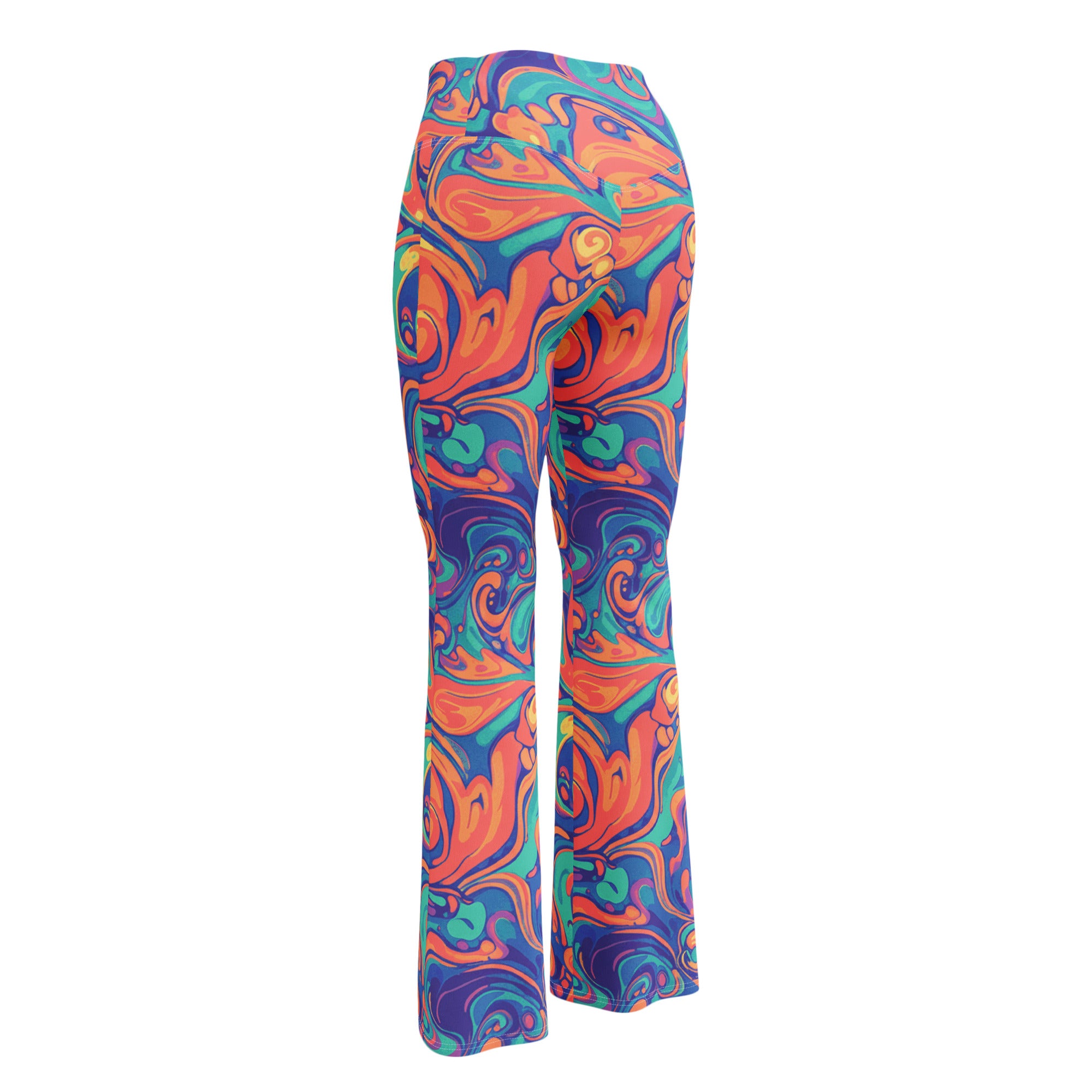 Liquid Marble Coral Reef Flare Leggings | GearBunch