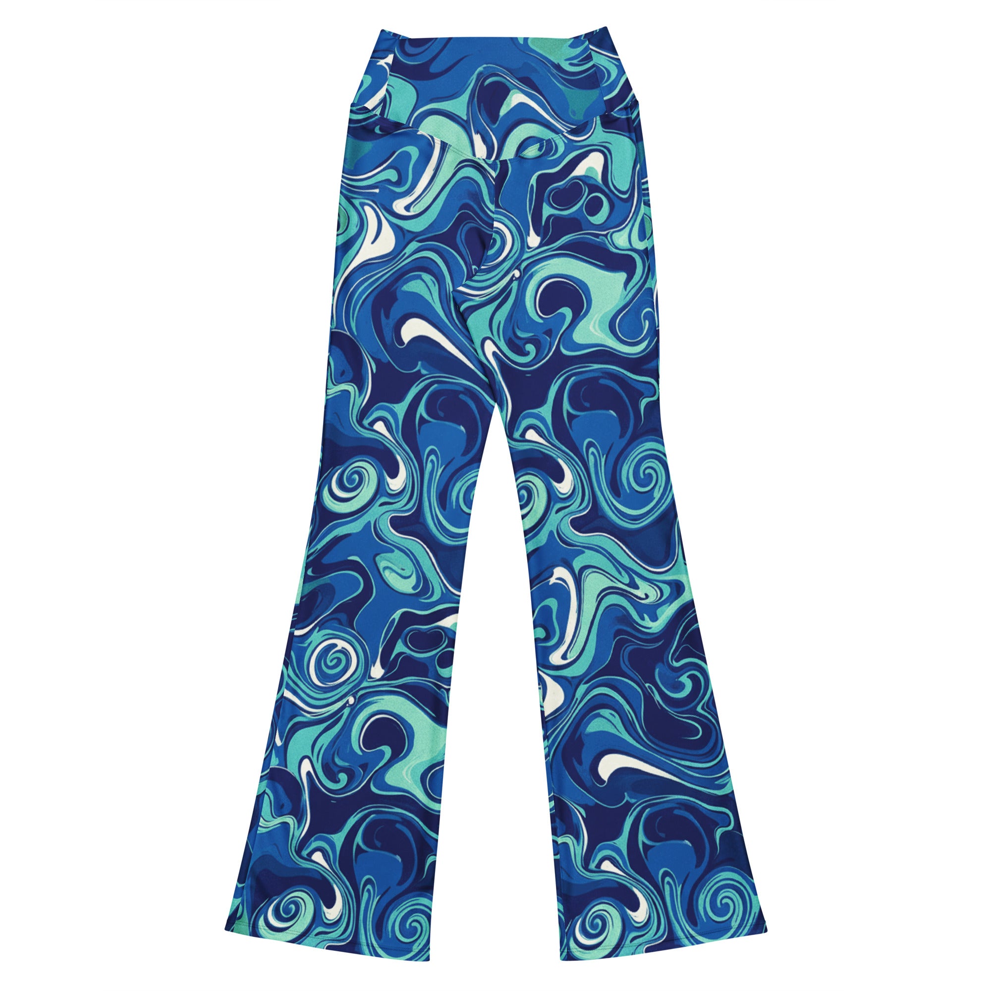 Liquid Marble Ocean Current Flare Leggings | GearBunch