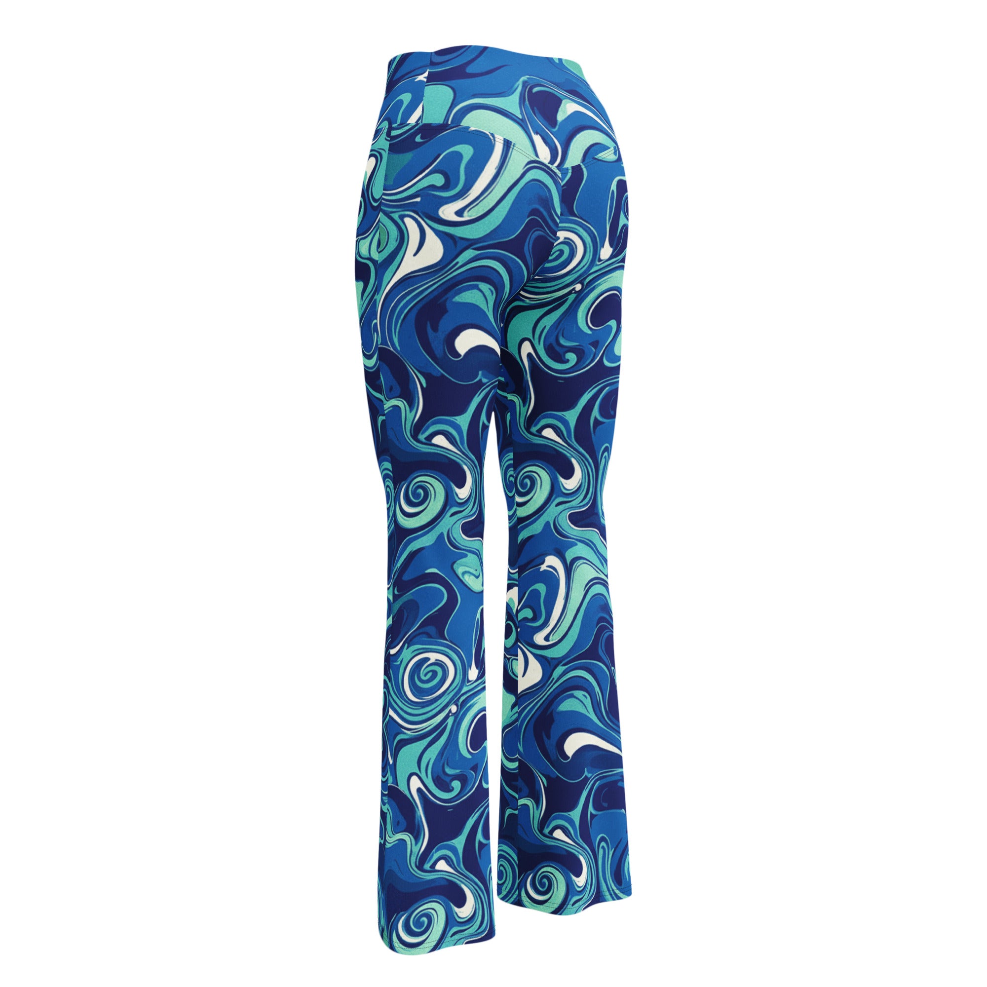 Liquid Marble Ocean Current Flare Leggings | GearBunch