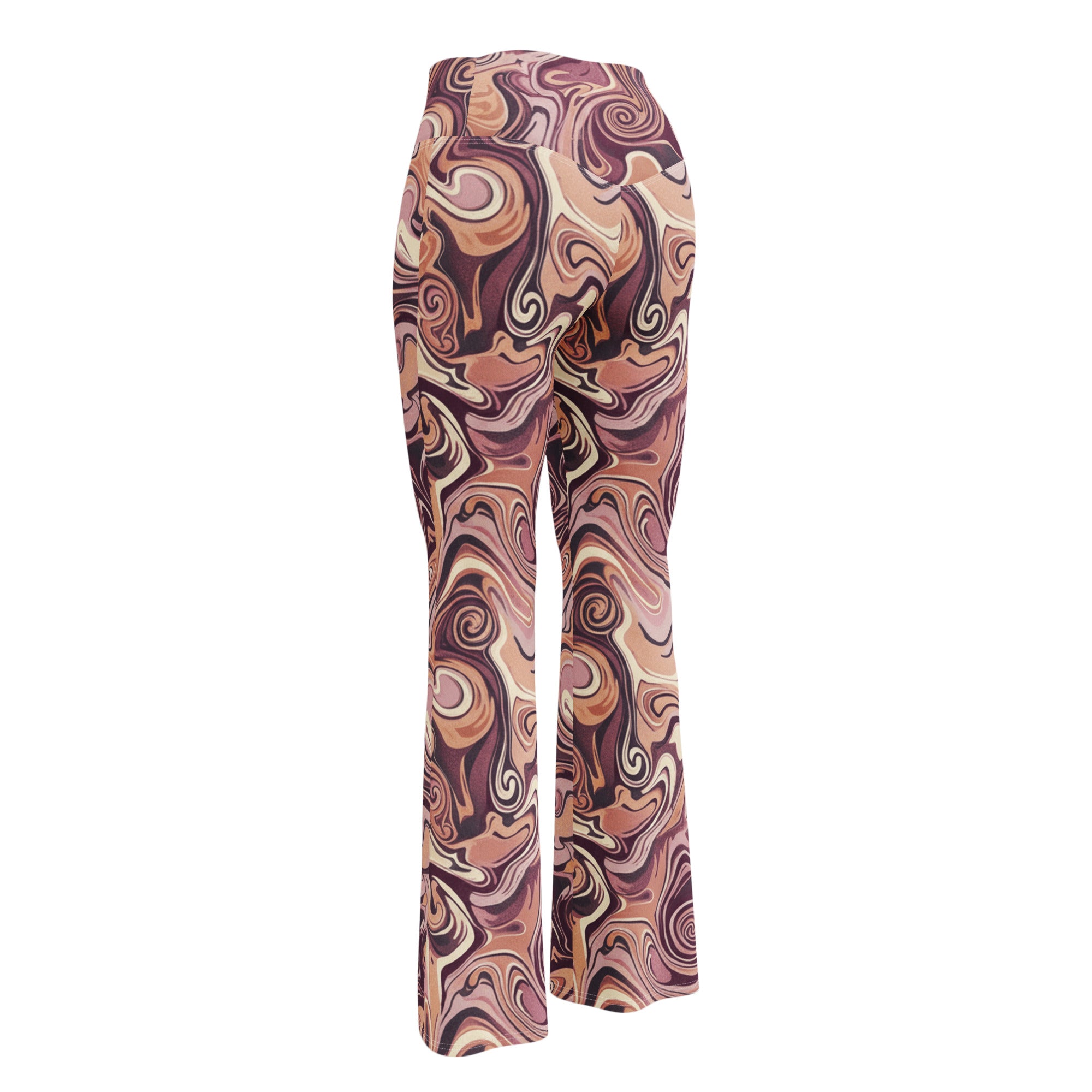 Liquid Marble Rose Gold Luxe Flare Leggings | GearBunch