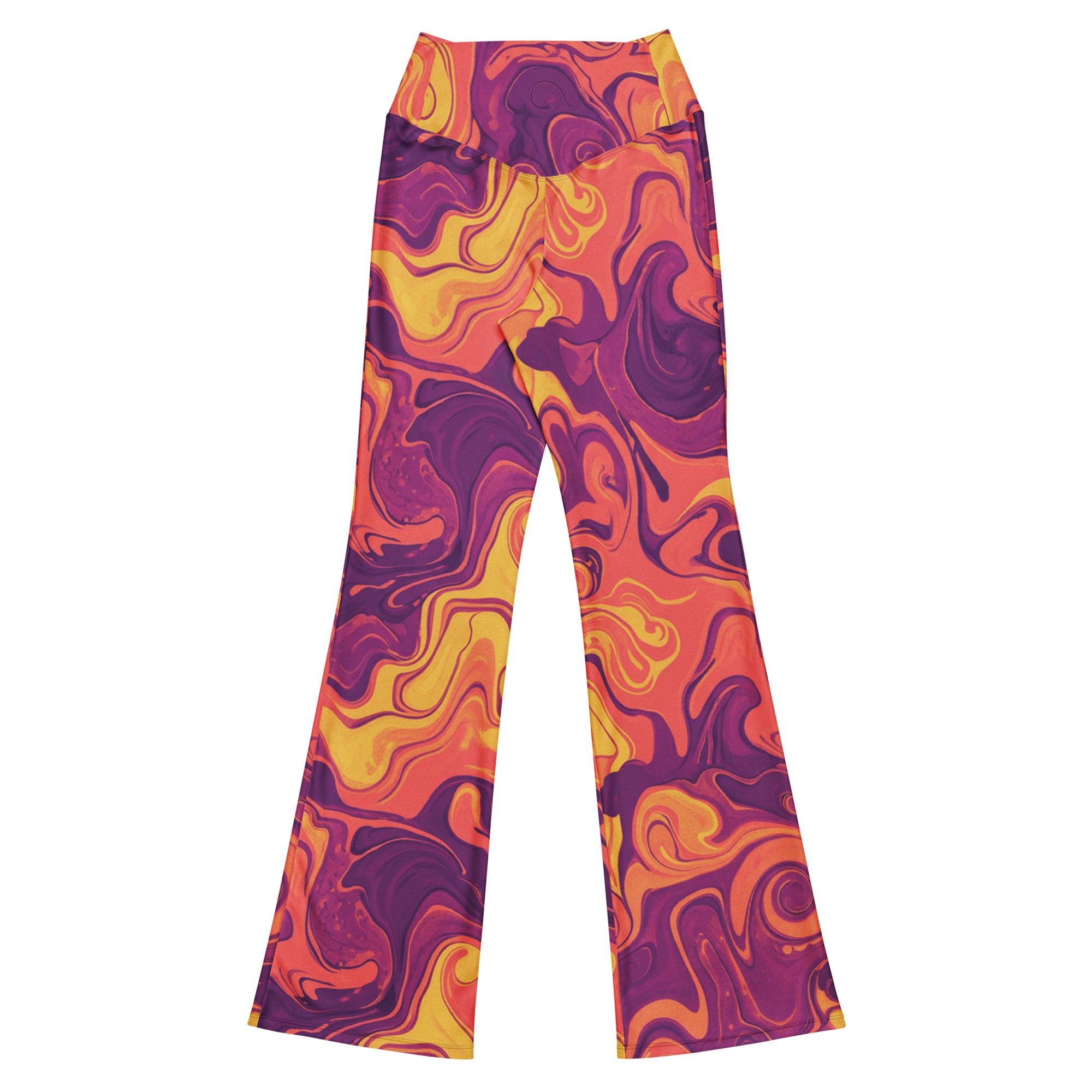 Liquid Marble Sunset Horizon Flare Leggings | GearBunch
