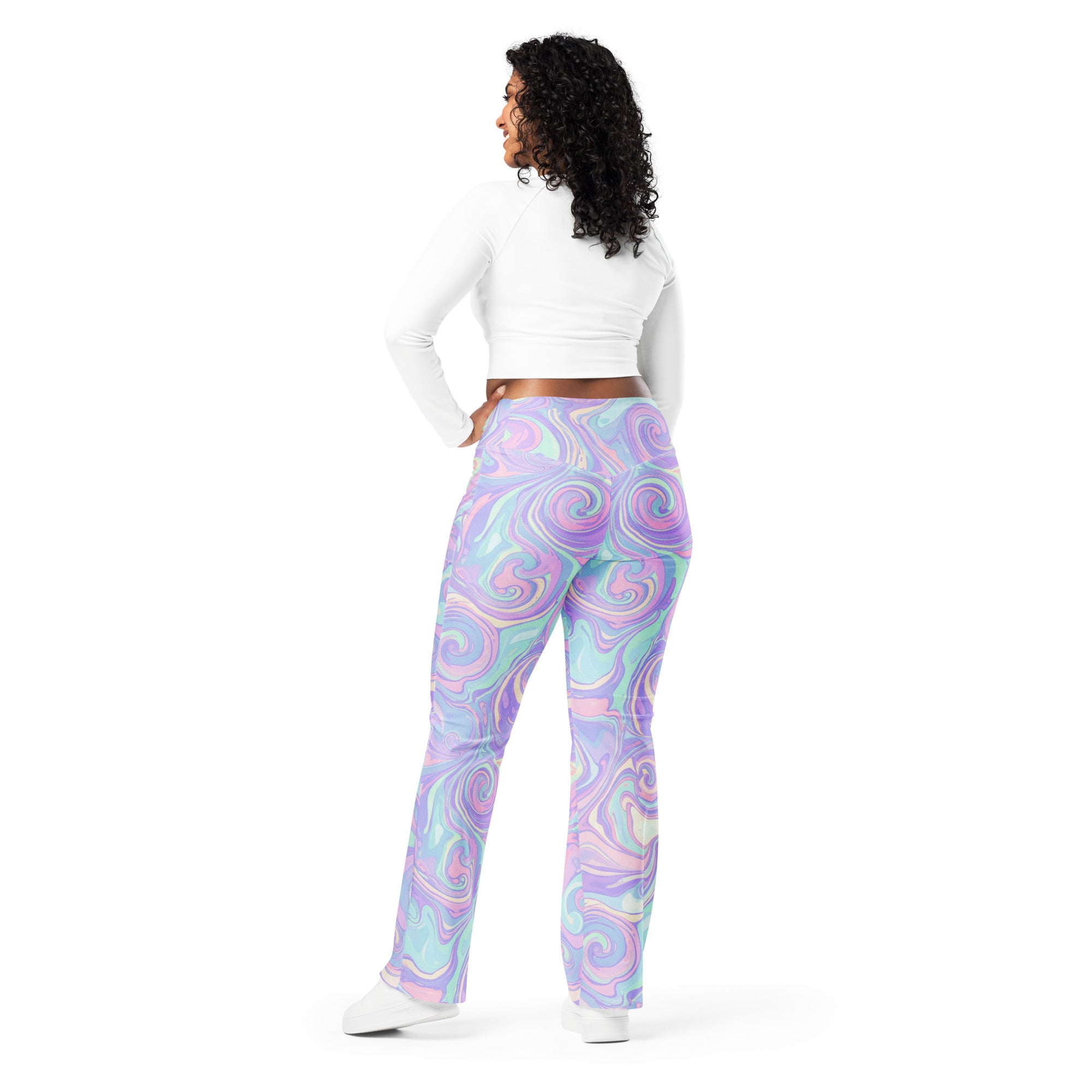 Liquid Marble Unicorn Dream Flare Leggings | GearBunch