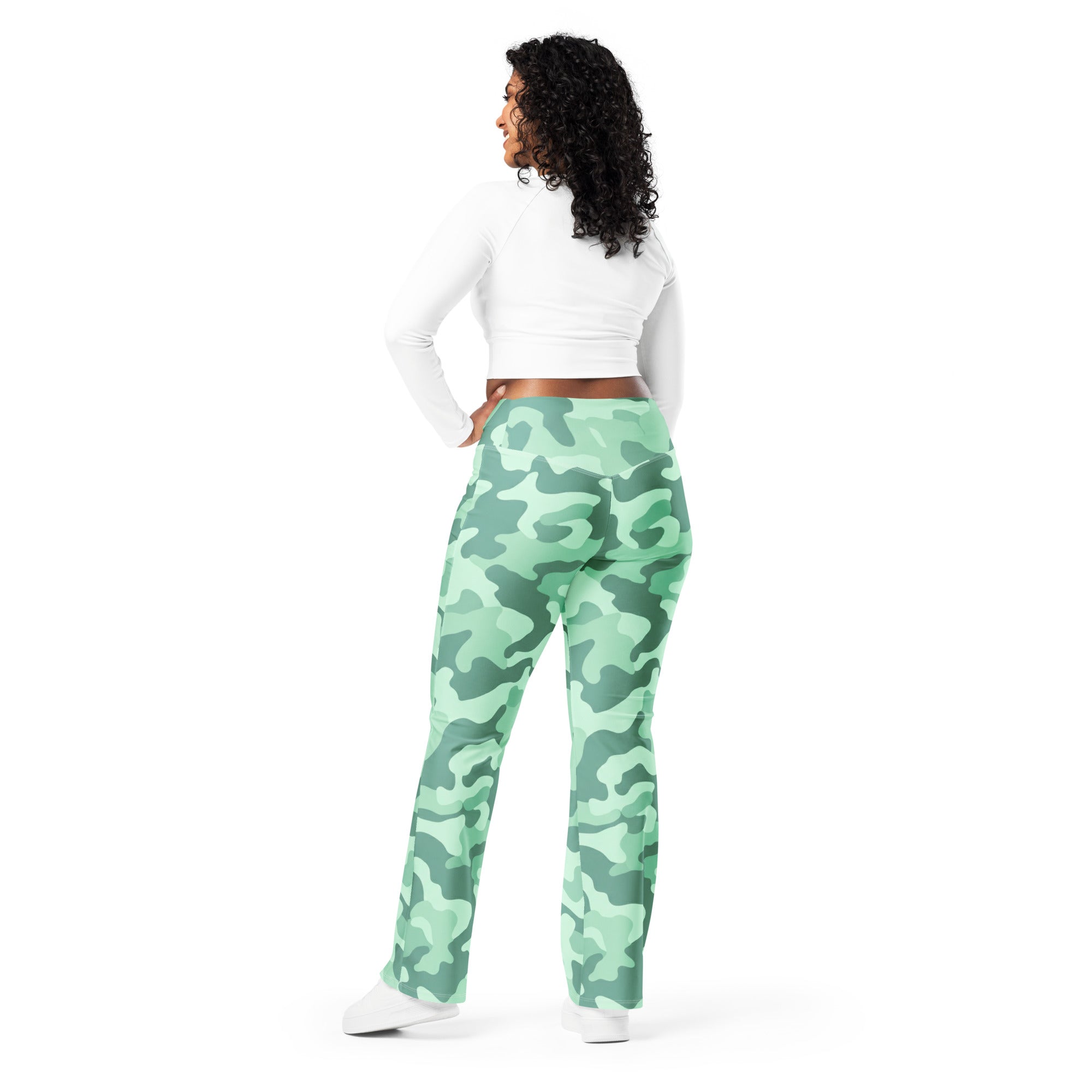 Mint Camo Flare Leggings | GearBunch