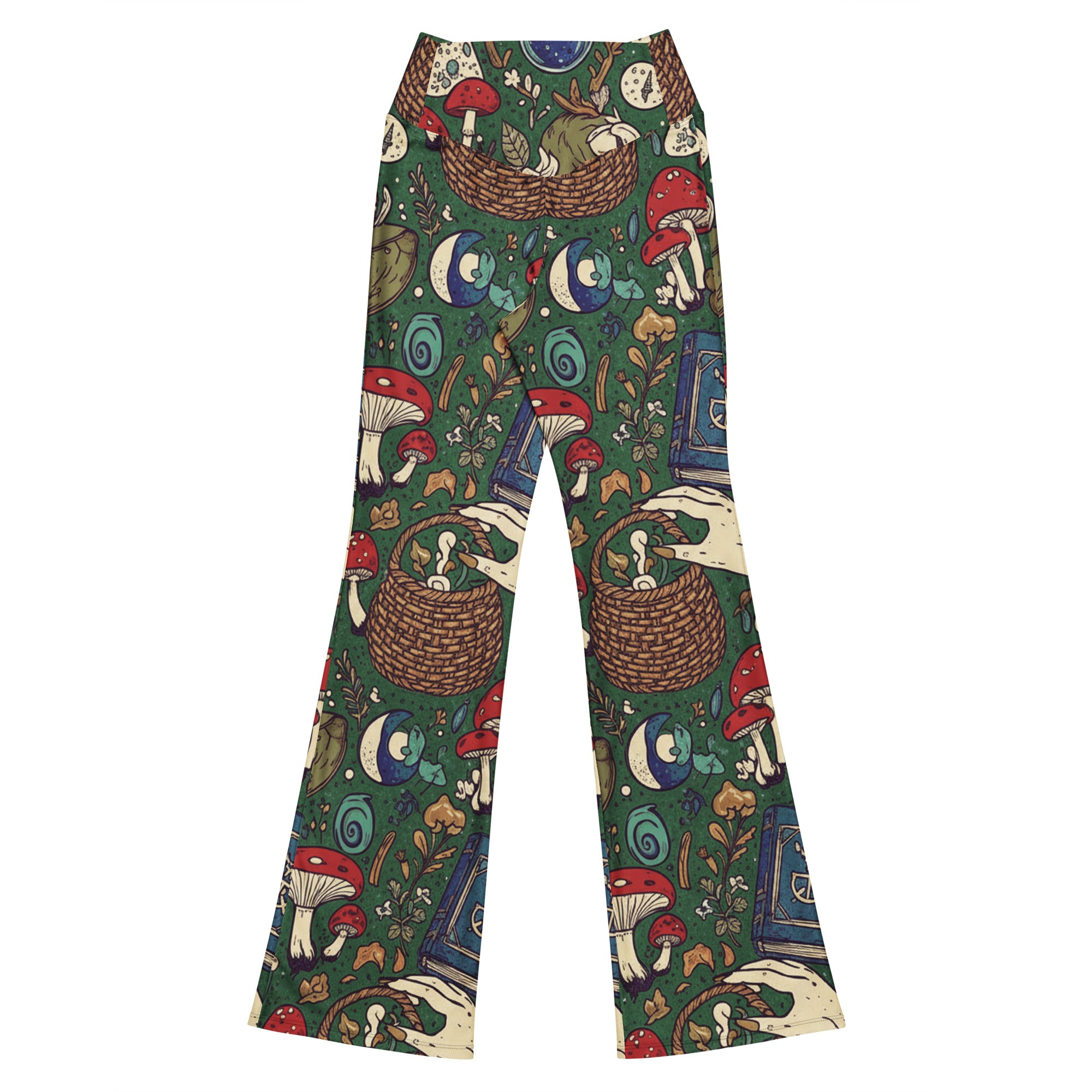 Mushroom Foraging Witch Flare Leggings | GearBunch