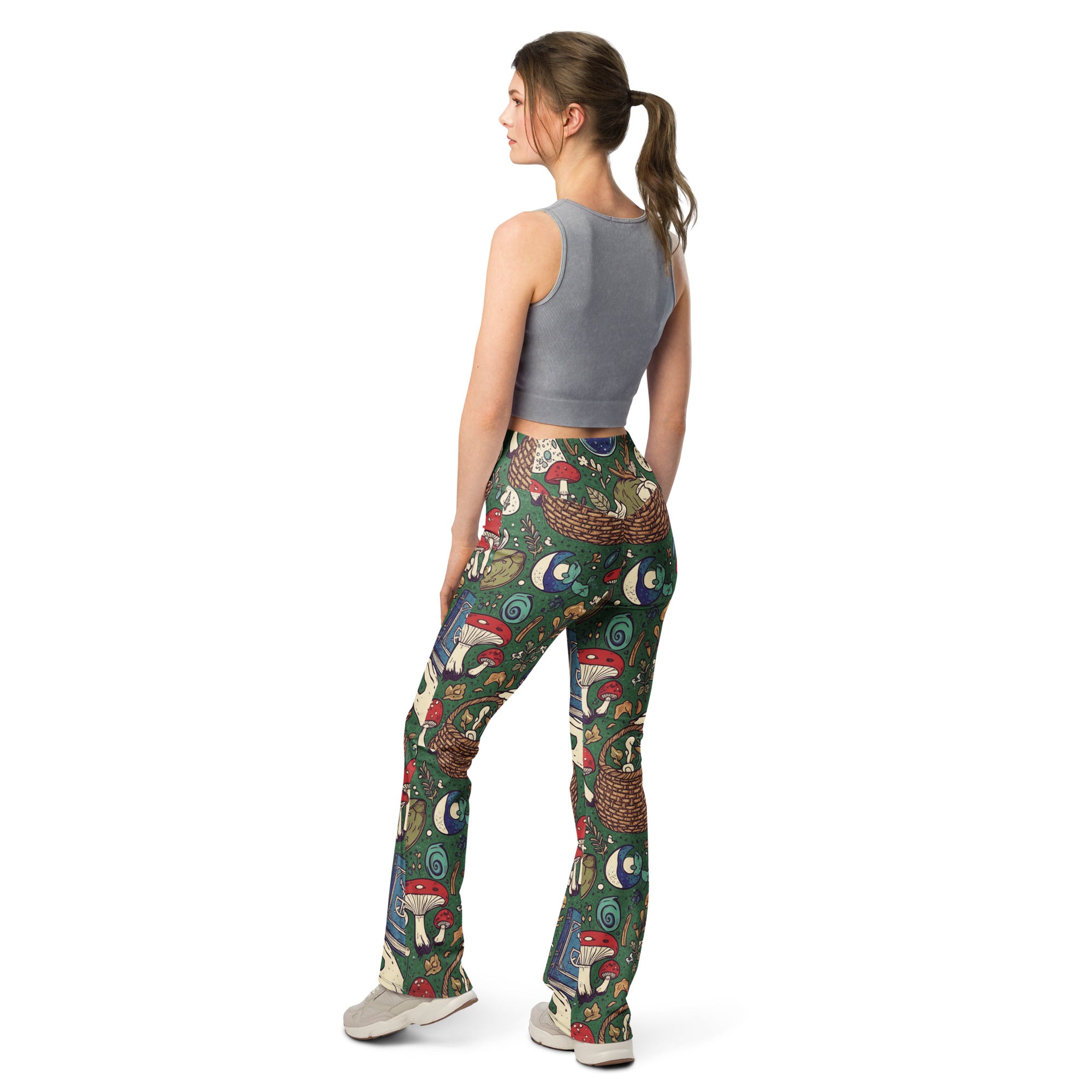 Mushroom Foraging Witch Flare Leggings | GearBunch