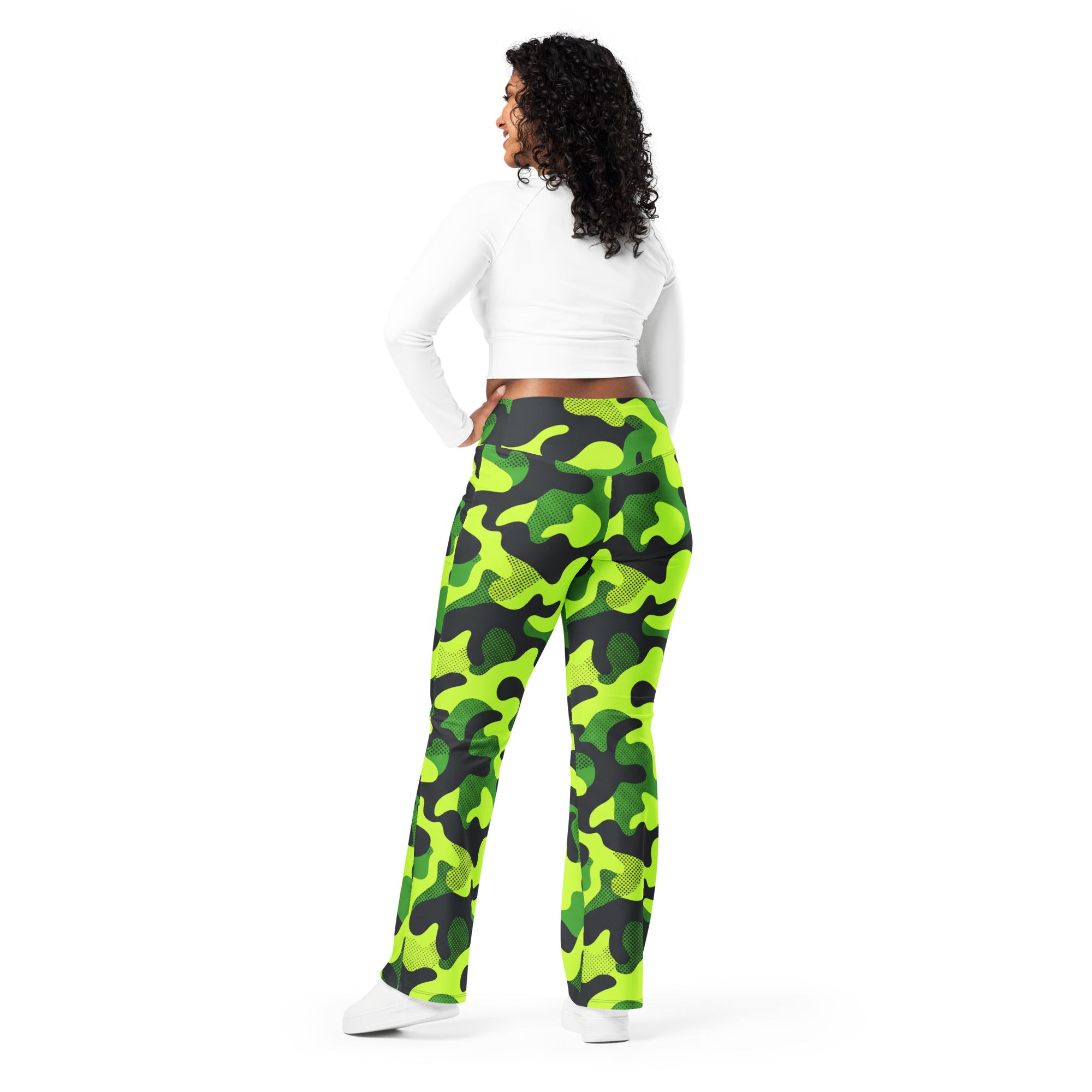 Neon Camo Flare Leggings | GearBunch