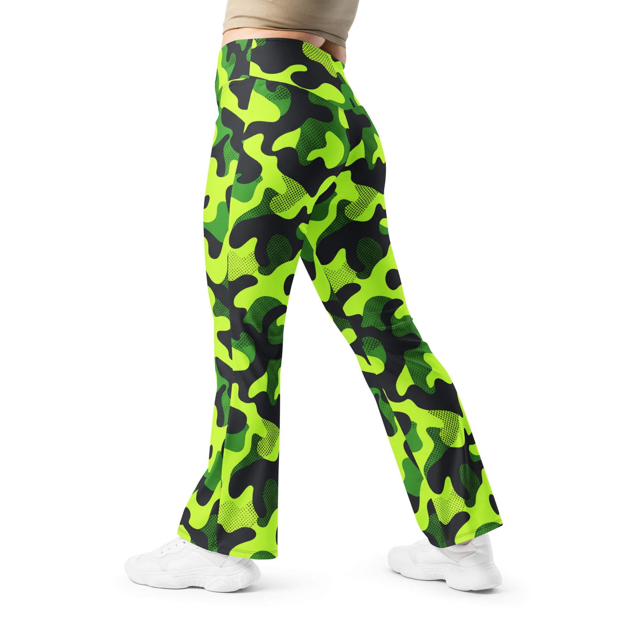 Neon Camo Flare Leggings | GearBunch