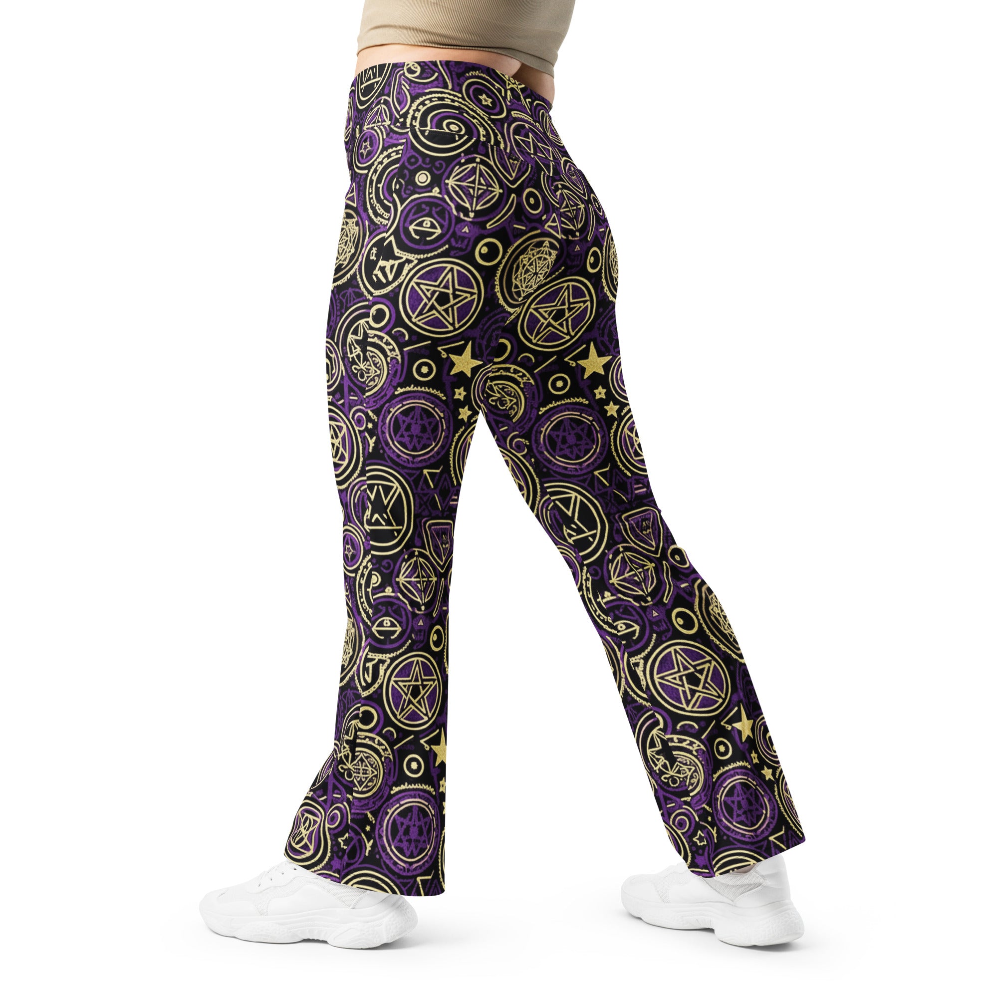 Pentagram Geometric Mystic Flare Leggings | GearBunch