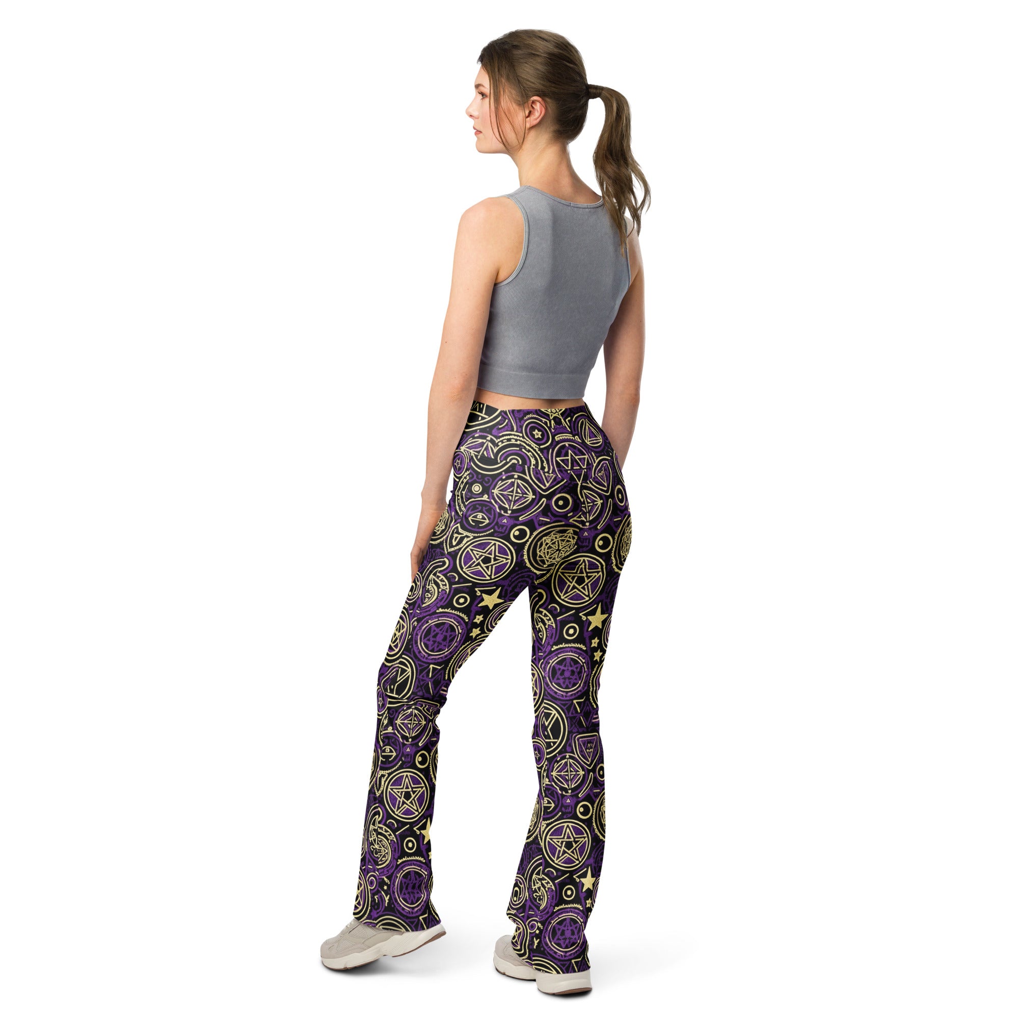 Pentagram Geometric Mystic Flare Leggings | GearBunch