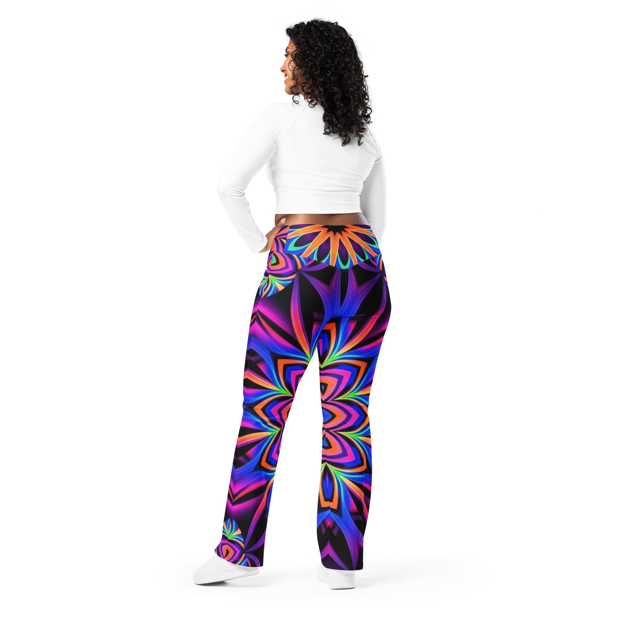 Psychedelic Blacklight Flare Leggings | GearBunch