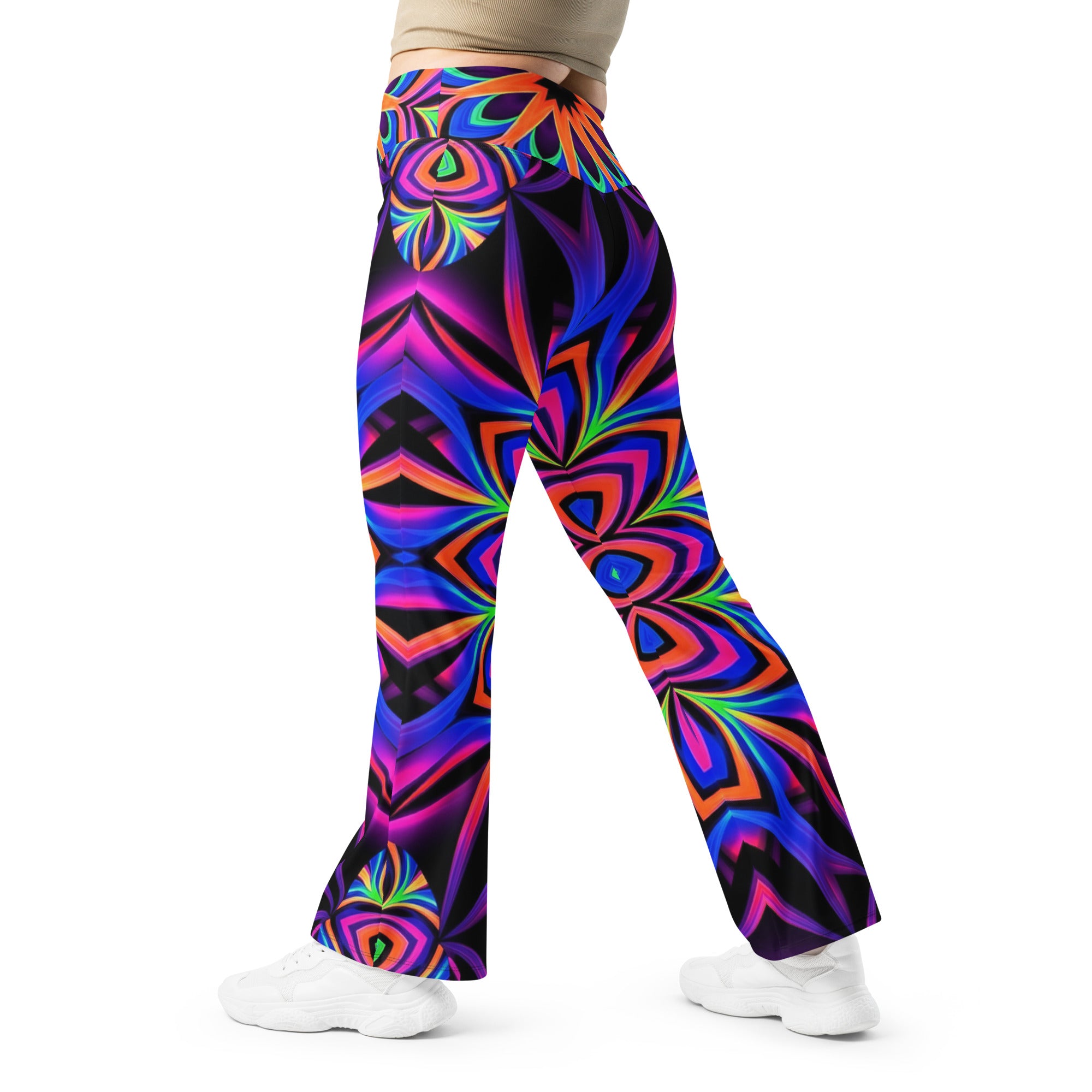 Psychedelic Blacklight Flare Leggings | GearBunch