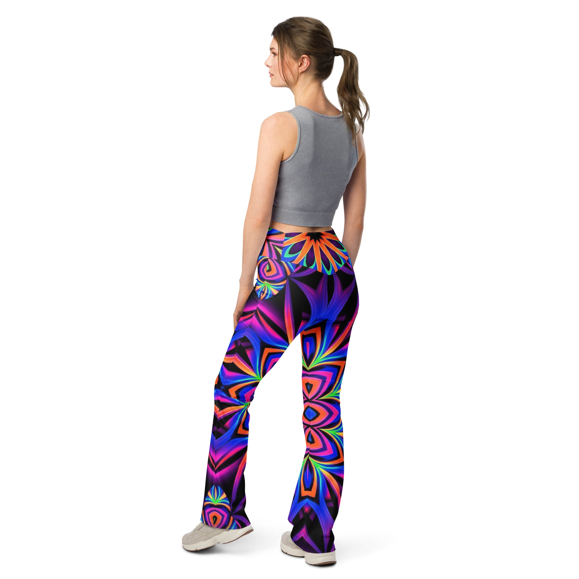 Psychedelic Blacklight Flare Leggings | GearBunch