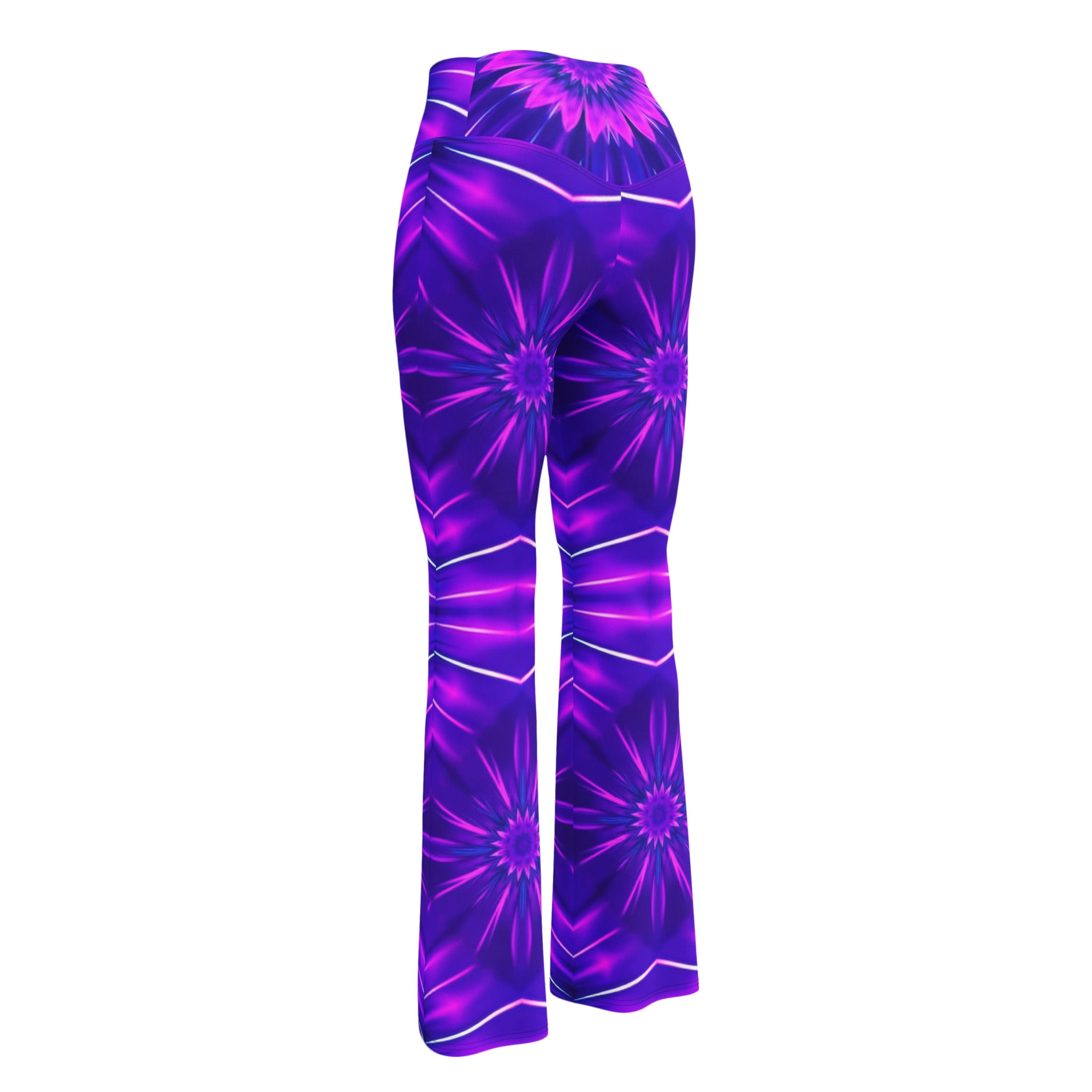 Psychedelic Cosmic Violet Flare Leggings | GearBunch
