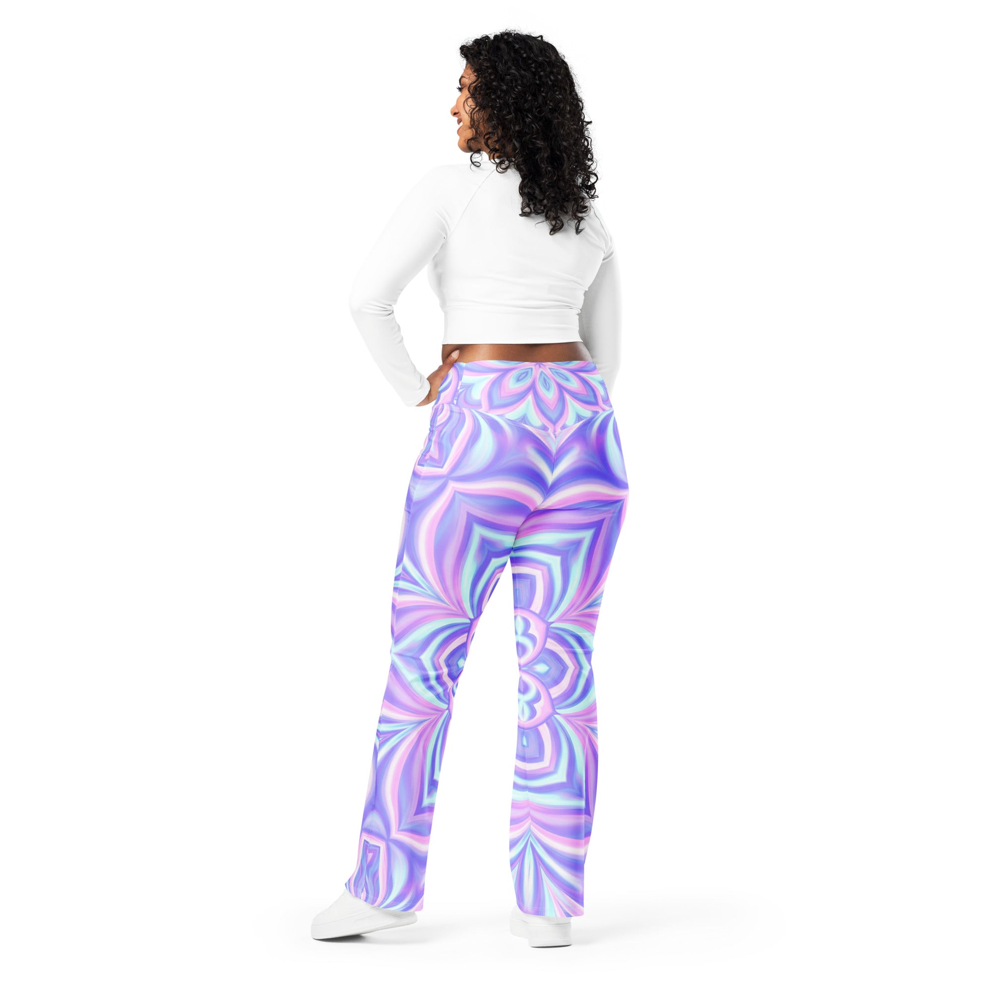Psychedelic Fairy Ring Flare Leggings | GearBunch