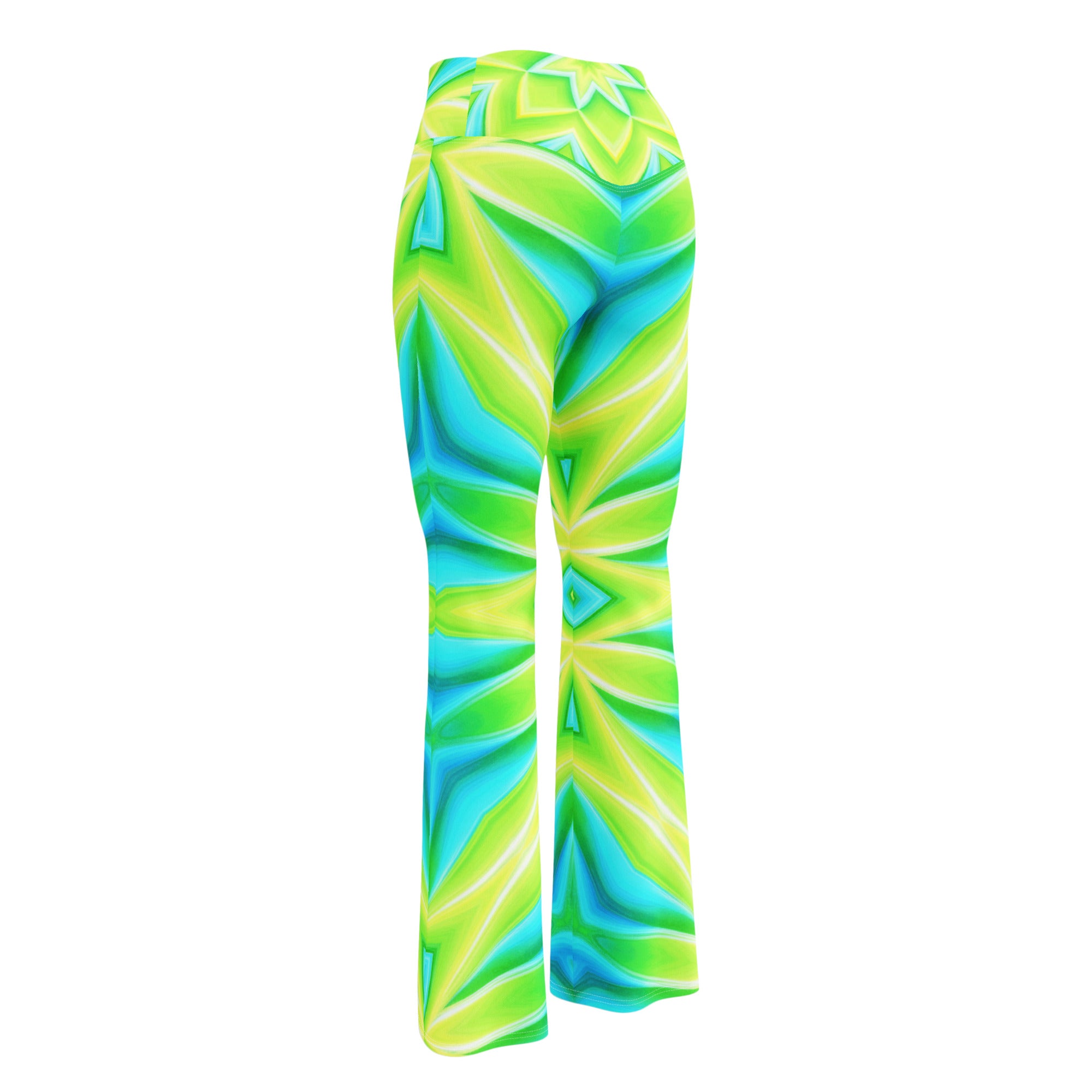 Psychedelic Lemon Zap Flare Leggings | GearBunch