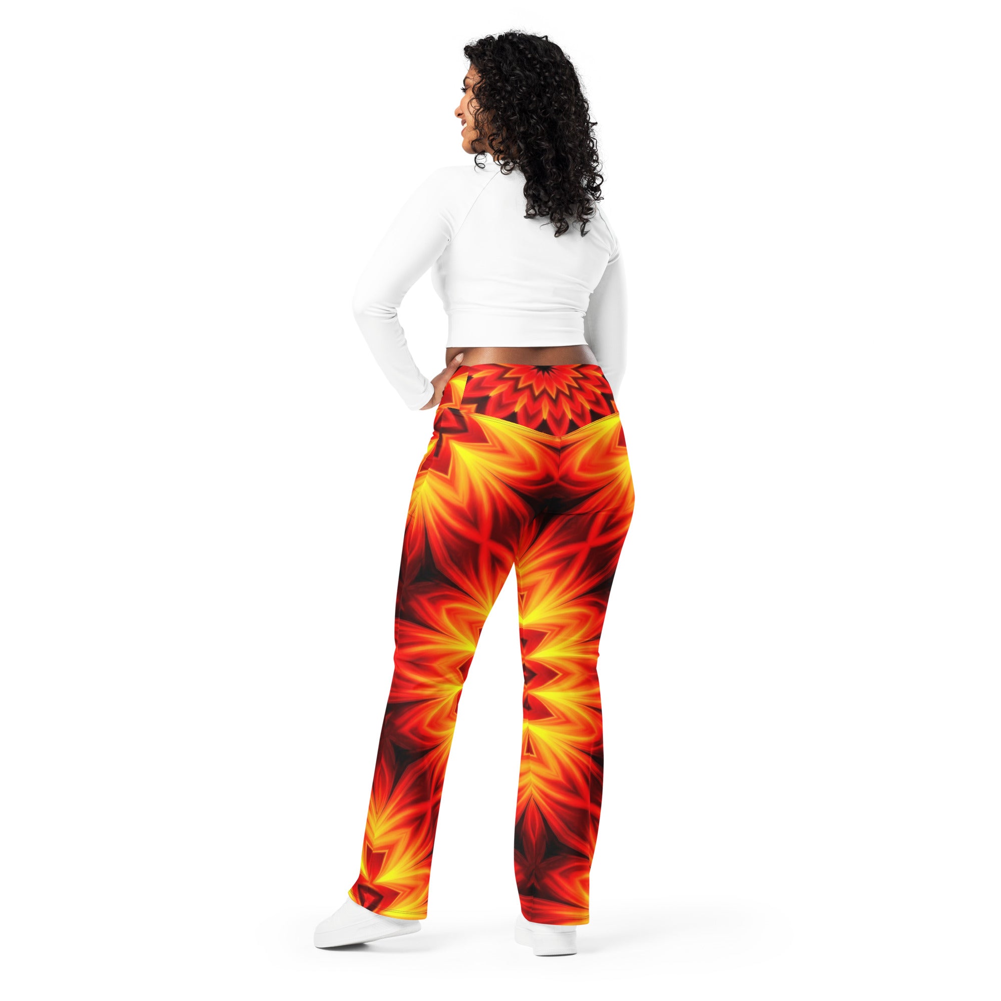 Psychedelic Magma Core Flare Leggings | GearBunch