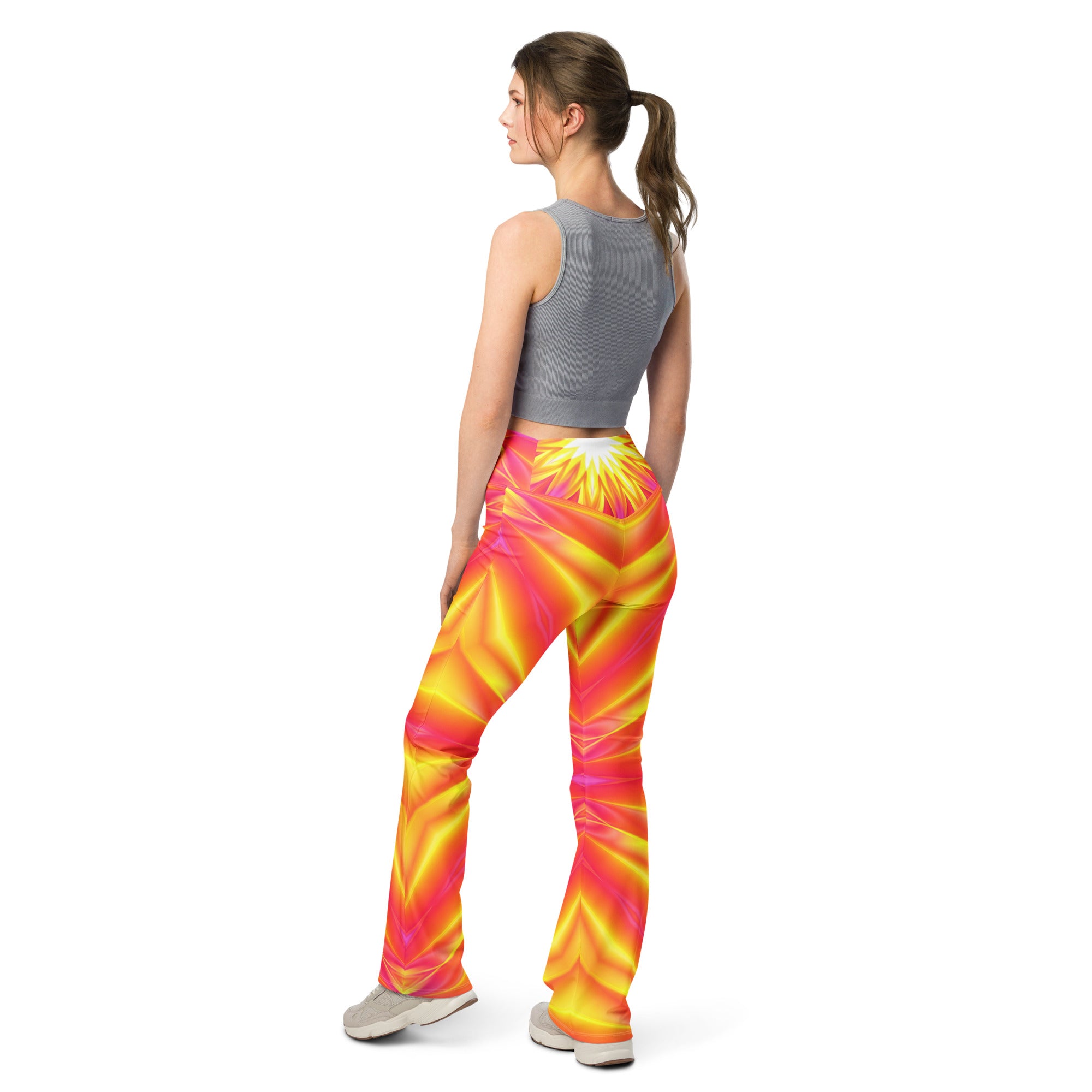 Psychedelic Solar Flare Flare Leggings | GearBunch